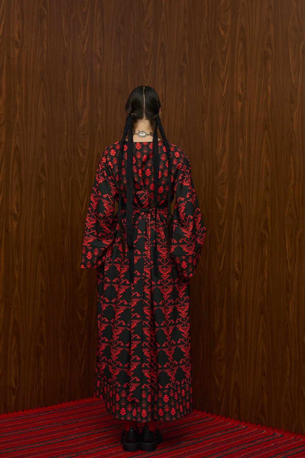 VELENTZA OVERCOAT (RUMPE  BLACK/RED PRINT)