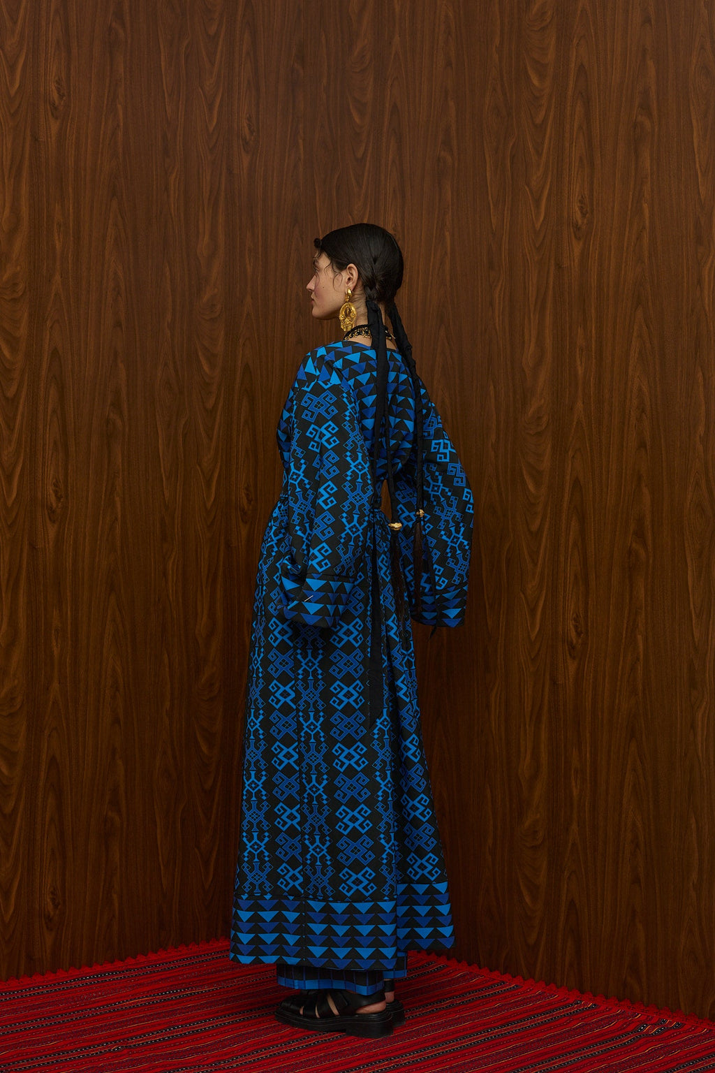 VELENTZA OVERCOAT  (PETES BLUE/BLACK PRINT)