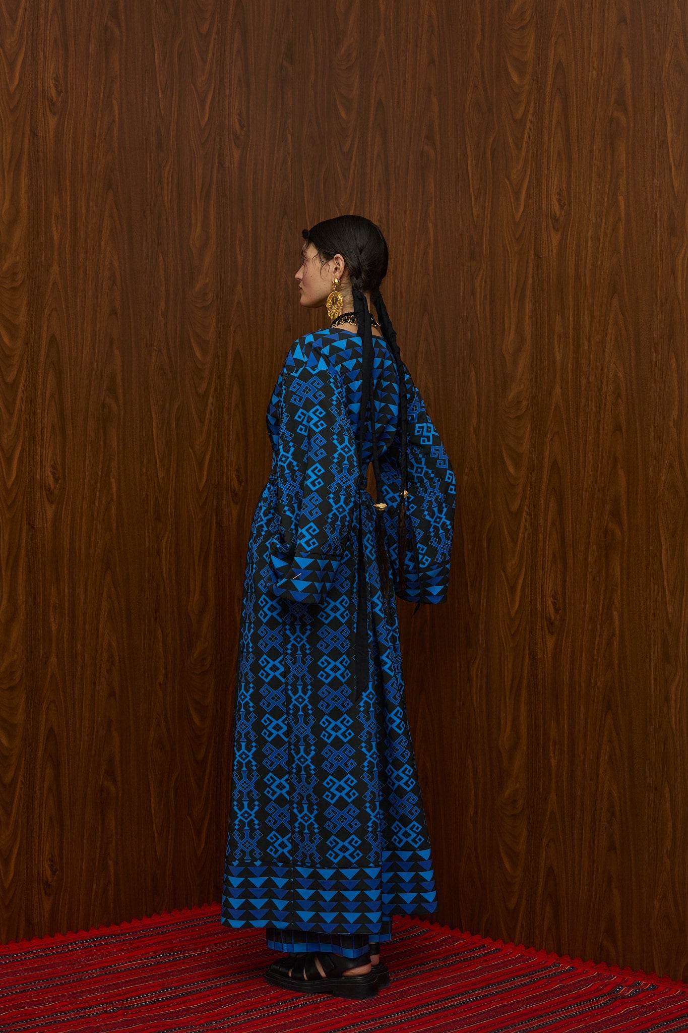 VELENTZA OVERCOAT  (PETES BLUE/BLACK PRINT)
