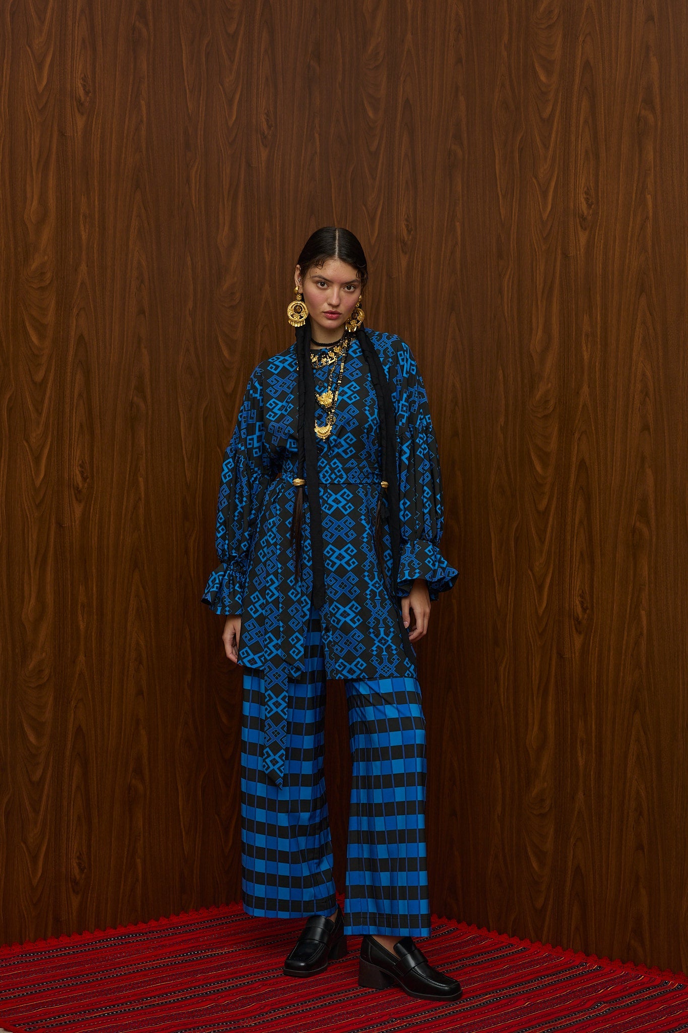 TSIKRIKI SHIRT/DRESS (PETES BLUE/BLACK PRINT)