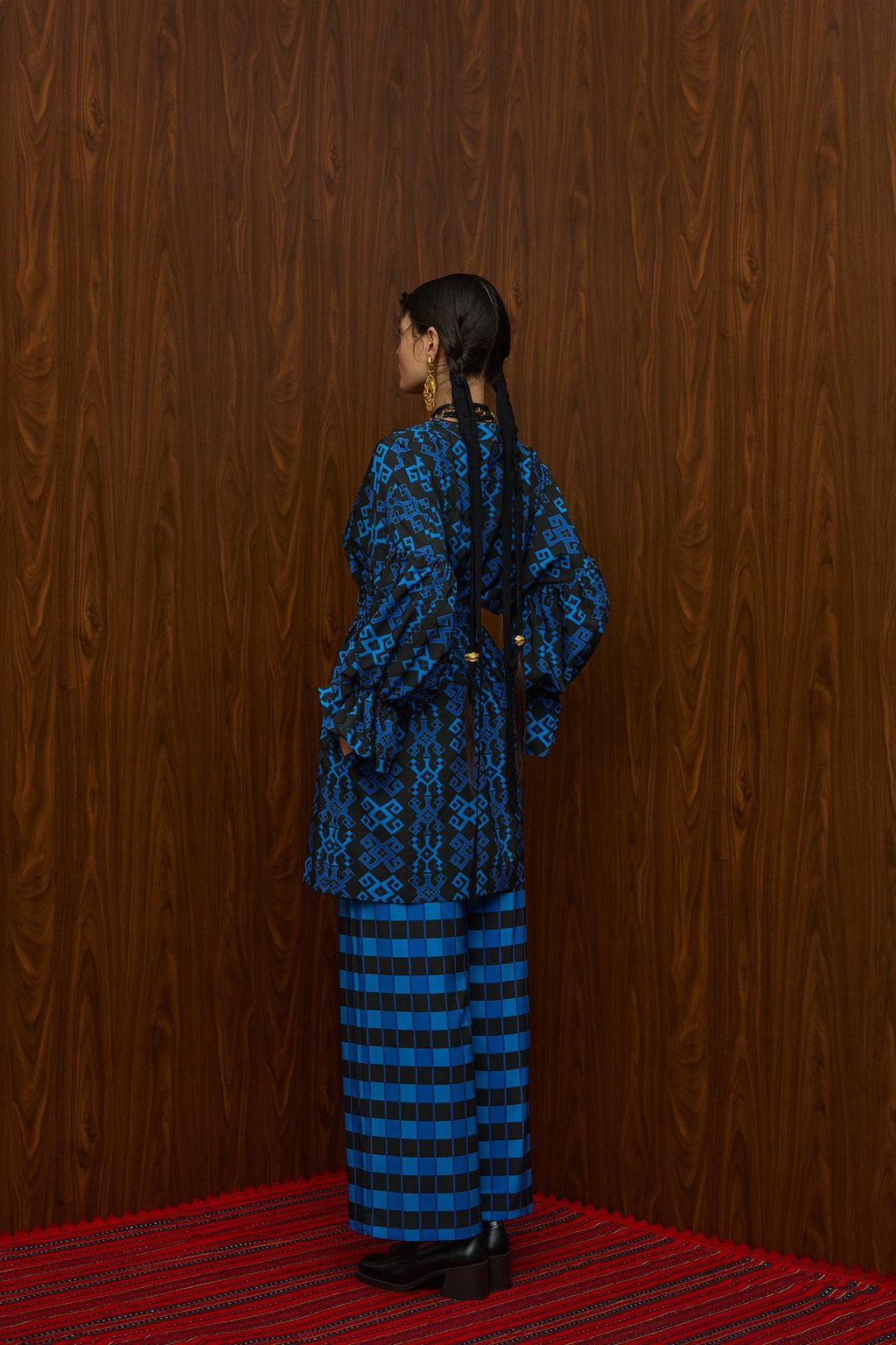 TSIKRIKI SHIRT/DRESS (PETES BLUE/BLACK PRINT)