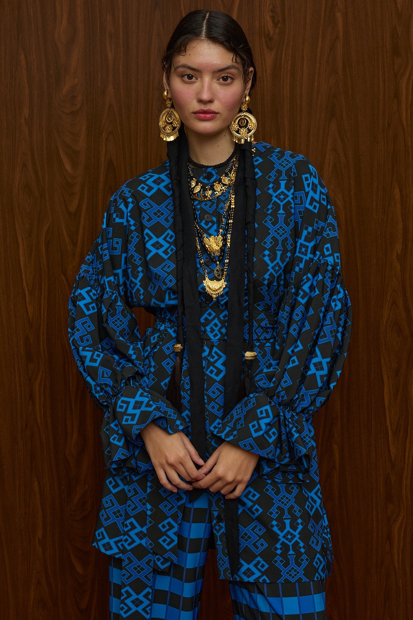 TSIKRIKI SHIRT/DRESS (PETES BLUE/BLACK PRINT)