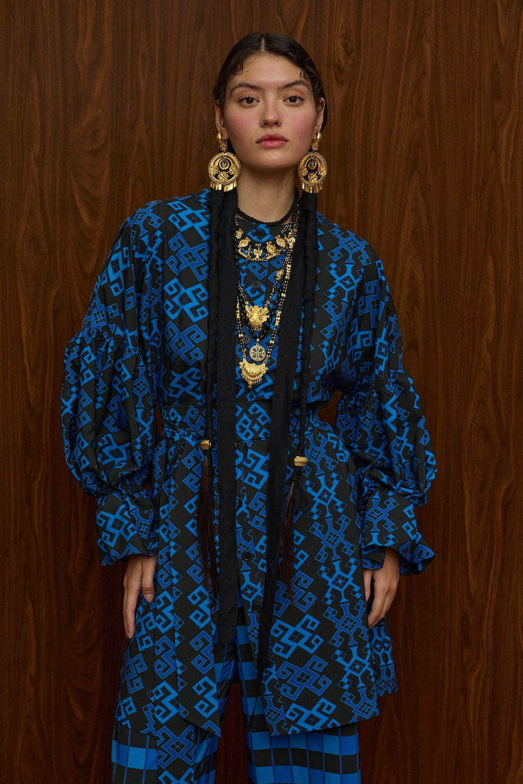 TSIKRIKI SHIRT/DRESS (PETES BLUE/BLACK PRINT)