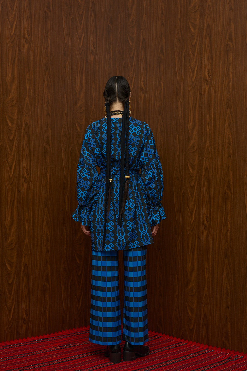 HRAMI PANTS (PETES BLUE/BLACK PRINT)