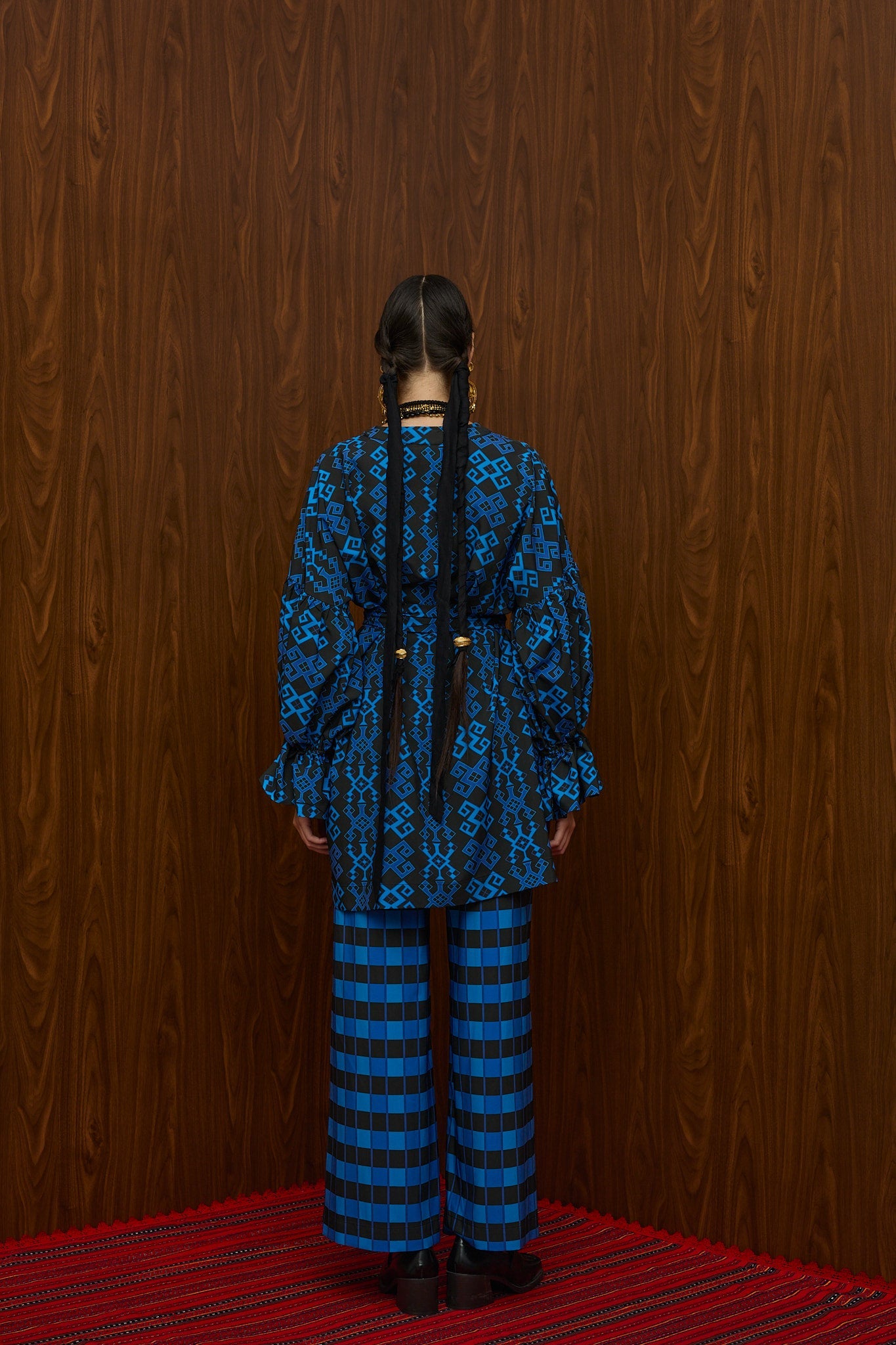 HRAMI PANTS (PETES BLUE/BLACK PRINT)