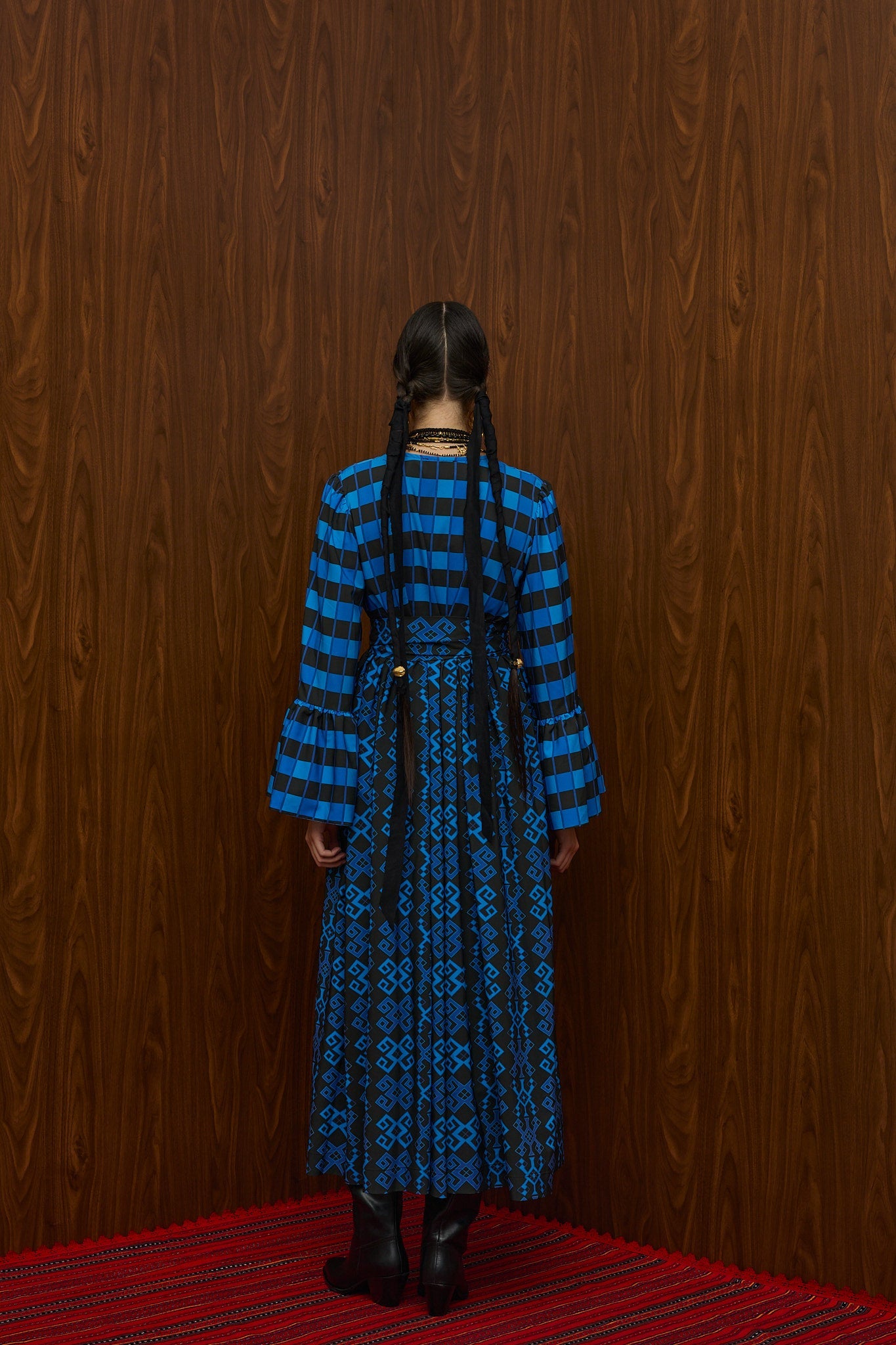 PATITHRA MAXI DRESS (PETES BLUE/BLACK PRINT)