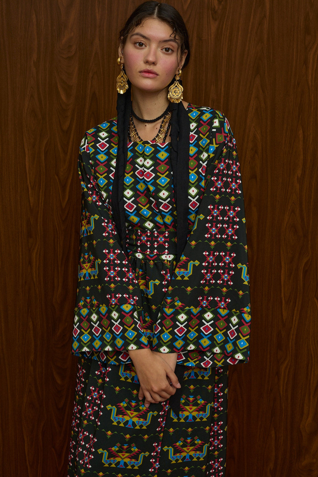 VELENTZA OVERCOAT (ELENIA BLACK PRINT)