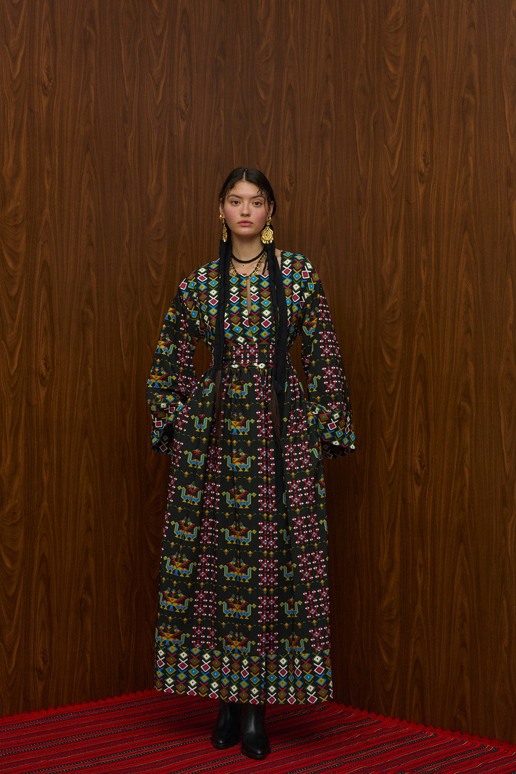VELENTZA OVERCOAT (ELENIA BLACK PRINT)