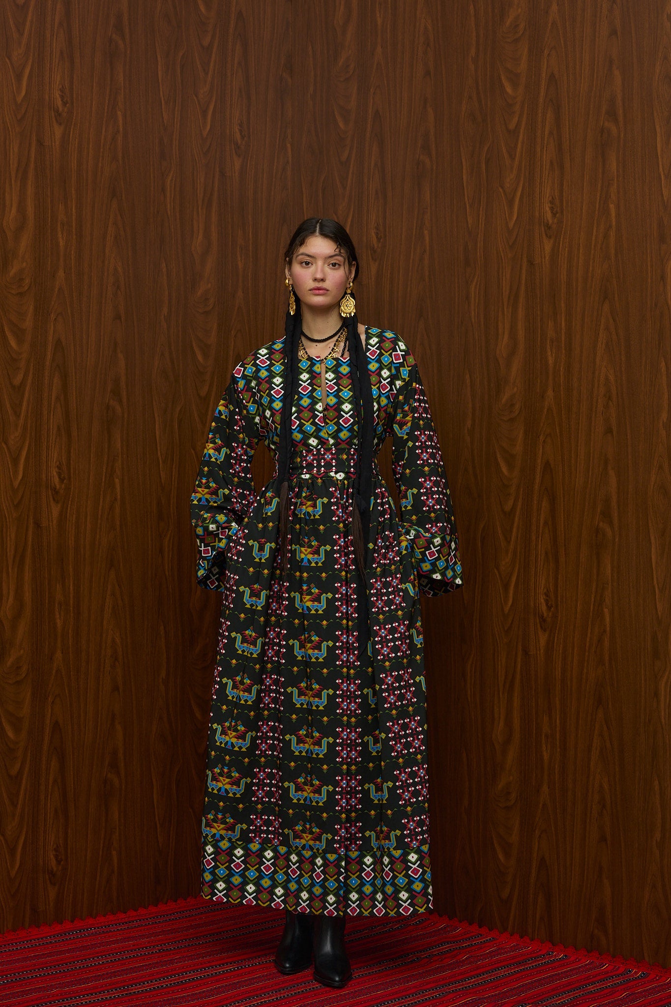 VELENTZA OVERCOAT (ELENIA BLACK PRINT)