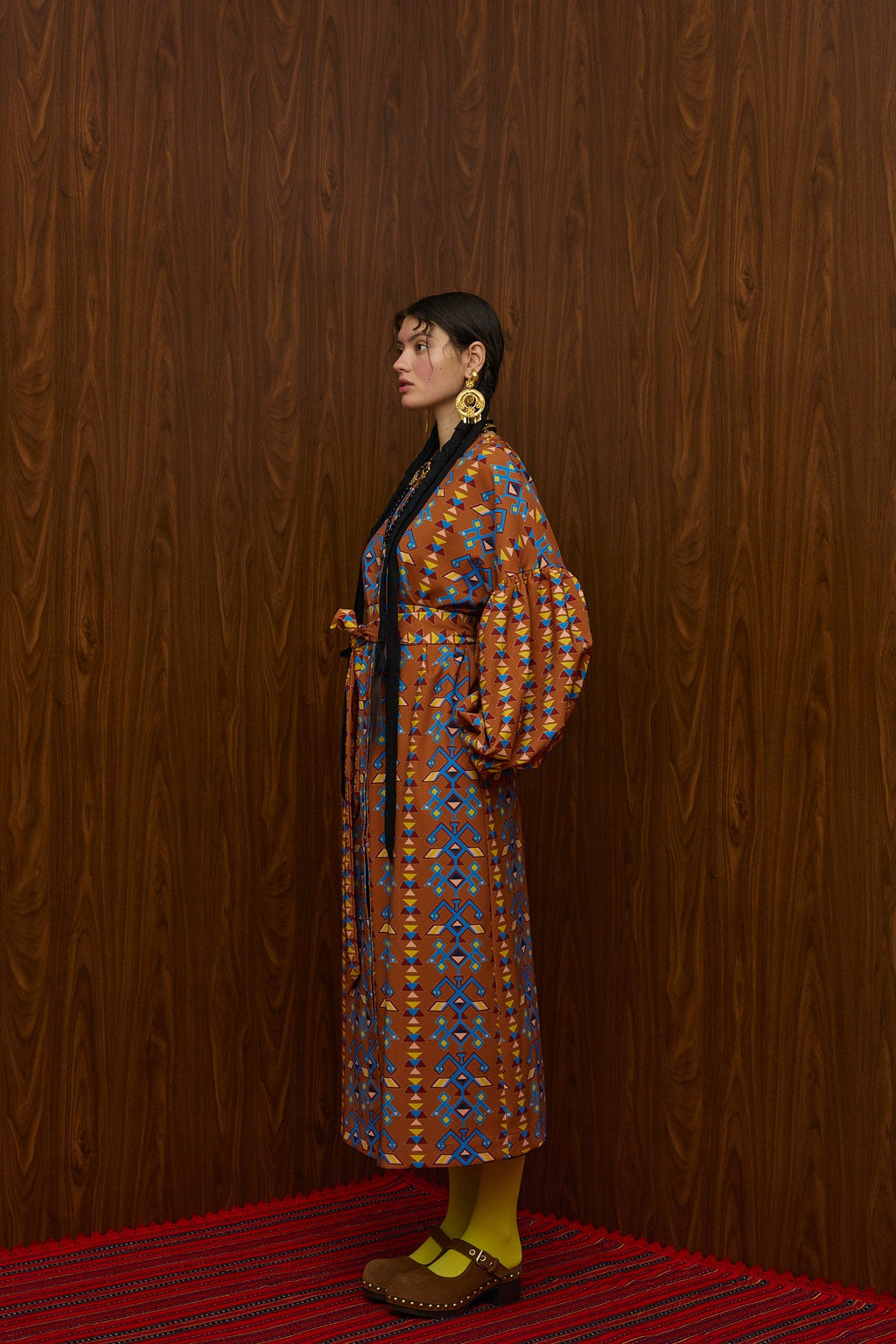 ASPROPOTAMOS MAXI DRESS (AETOS BROWN PRINT)