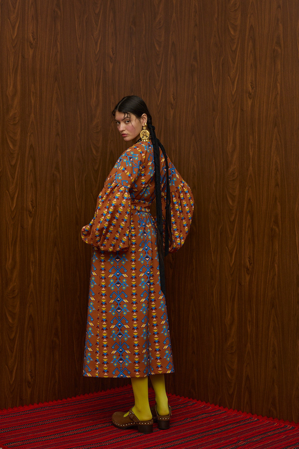 ASPROPOTAMOS MAXI DRESS (AETOS BROWN PRINT)