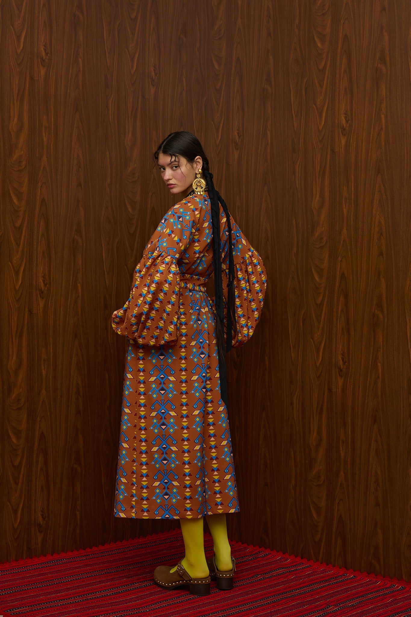 ASPROPOTAMOS MAXI DRESS (AETOS BROWN PRINT)