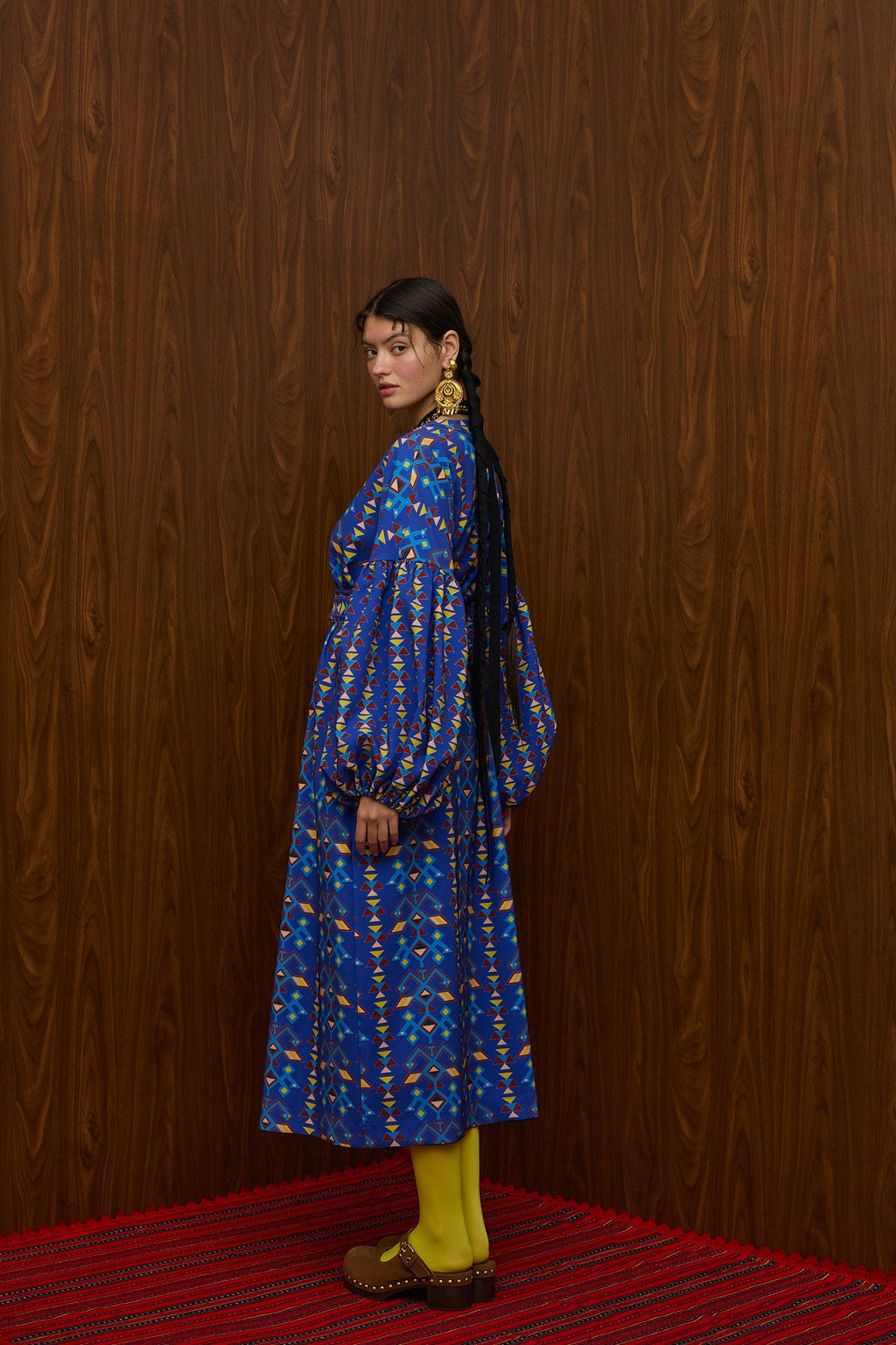 ASPROPOTAMOS MAXI DRESS (AETOS BLUE PRINT)