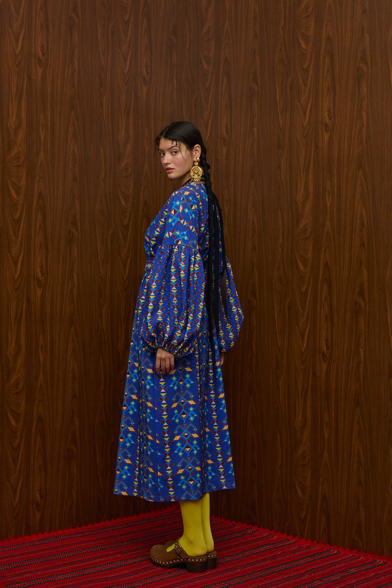 ASPROPOTAMOS MAXI DRESS (AETOS BLUE PRINT)