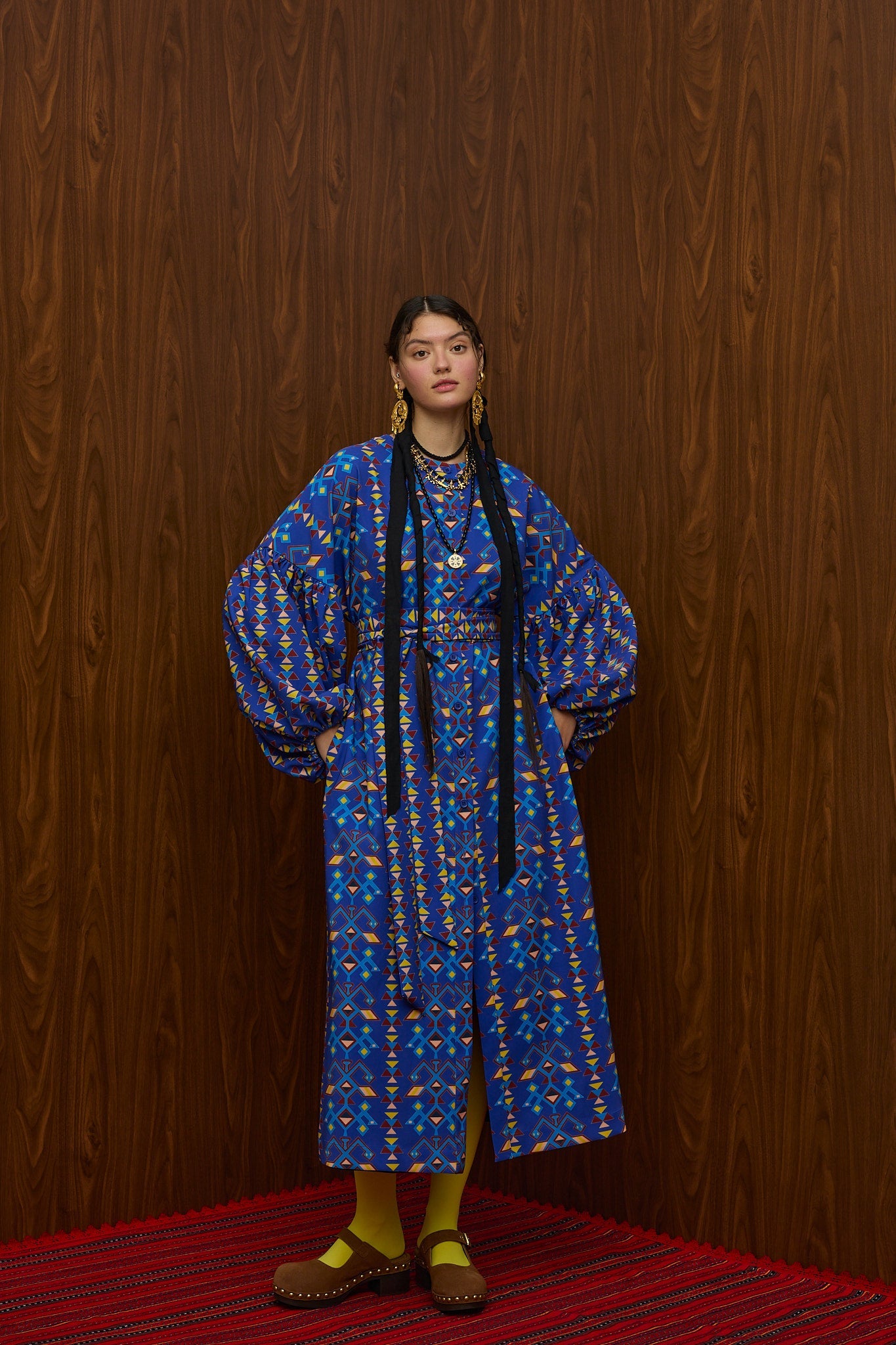ASPROPOTAMOS MAXI DRESS (AETOS BLUE PRINT)