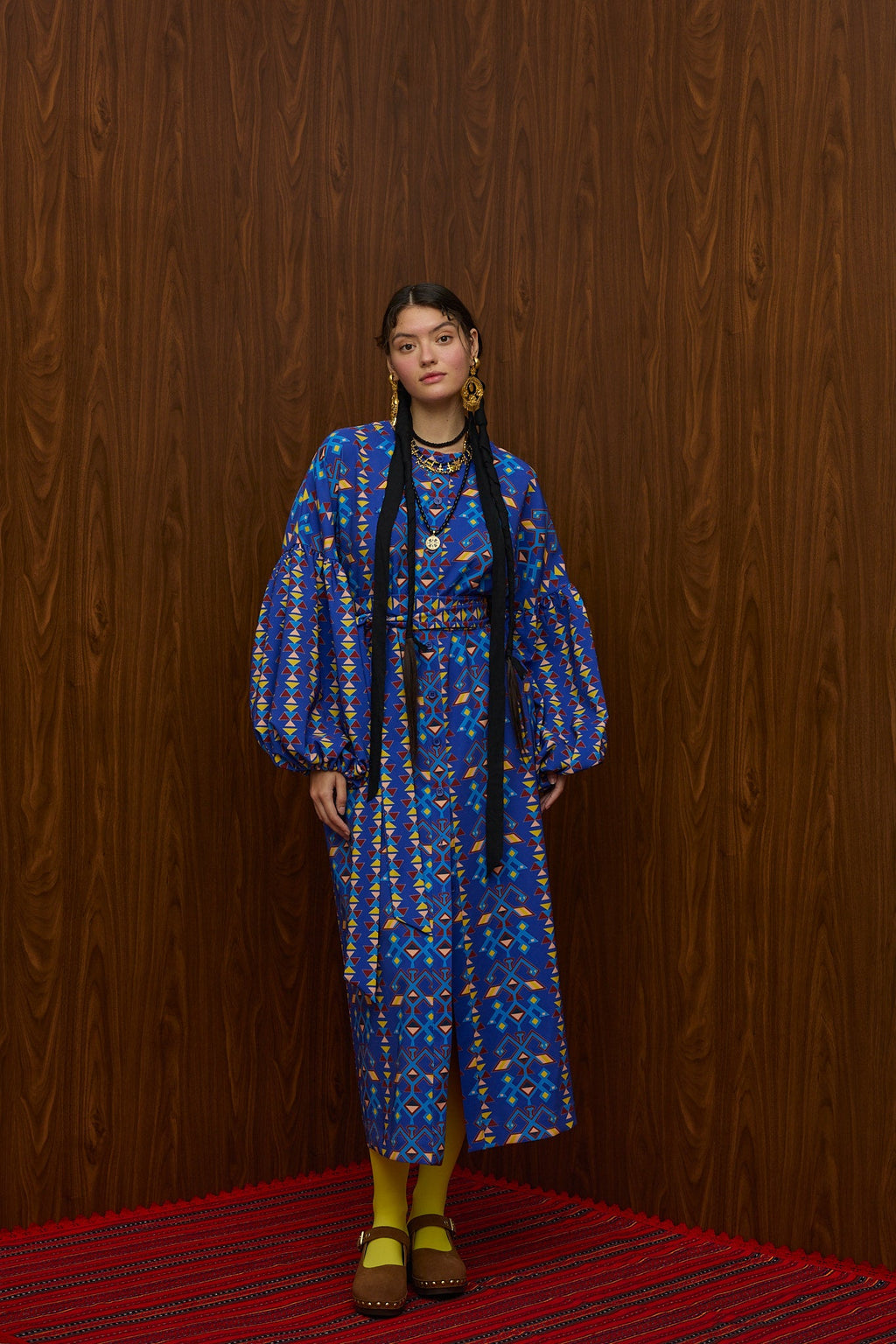ASPROPOTAMOS MAXI DRESS (AETOS BLUE PRINT)