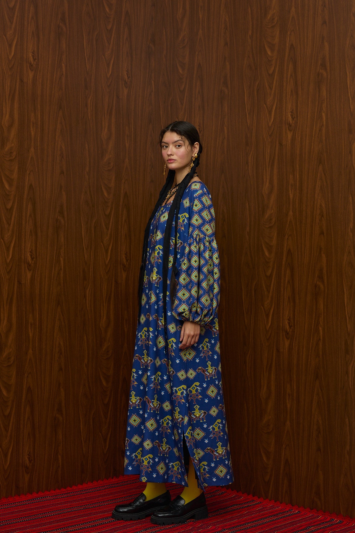FLOKOS MAXI DRESS (NYFI GAMPROS AETOS BLUE PRINT)