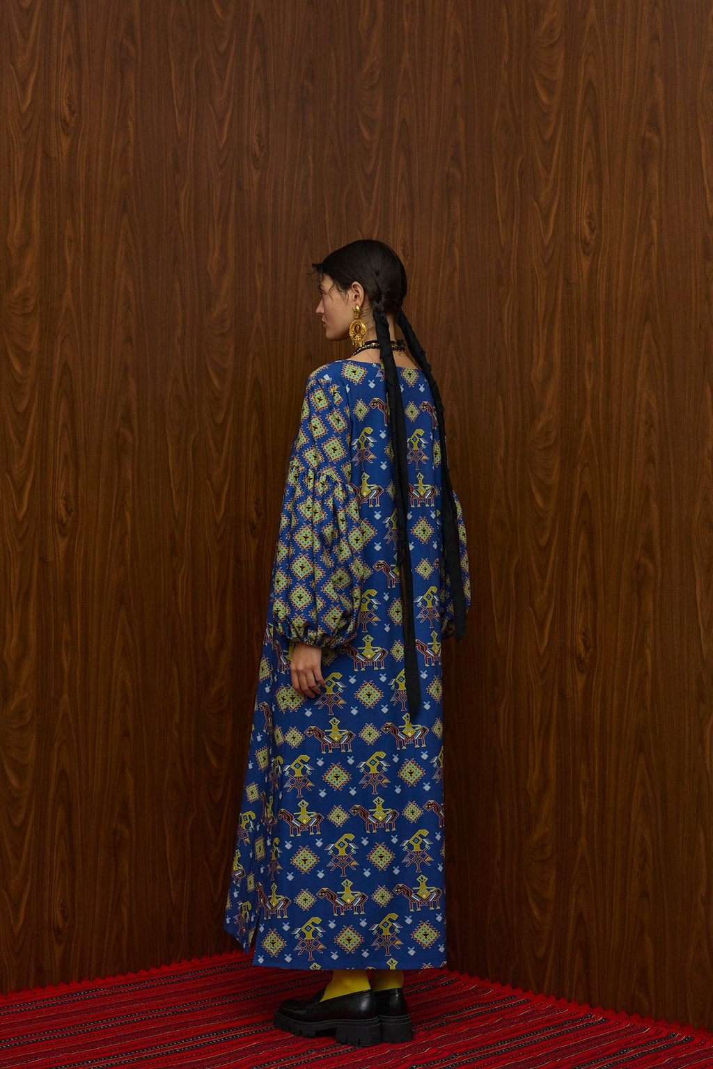 FLOKOS MAXI DRESS (NYFI GAMPROS AETOS BLUE PRINT)