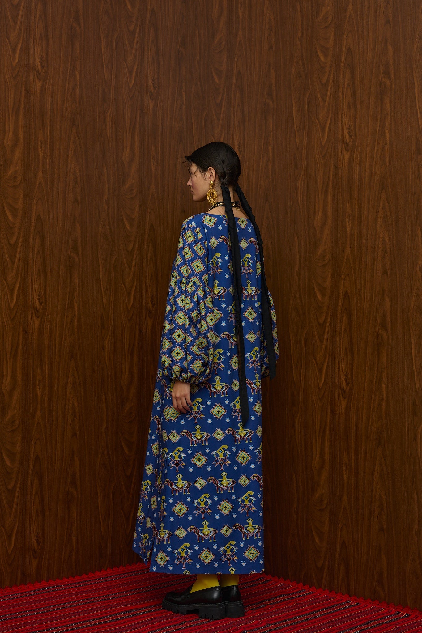 FLOKOS MAXI DRESS (NYFI GAMPROS AETOS BLUE PRINT)