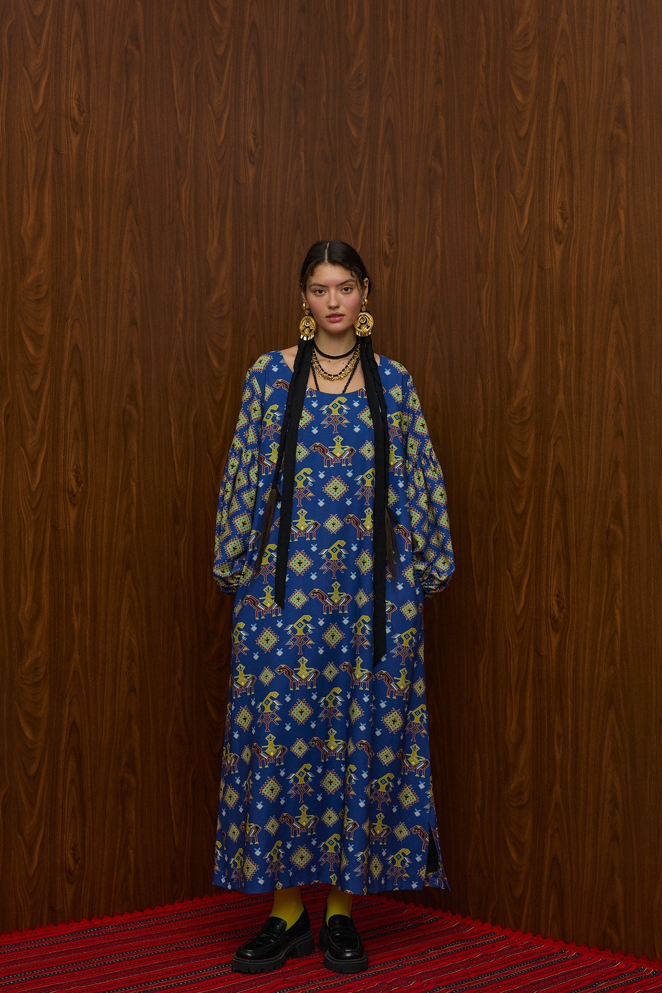 FLOKOS MAXI DRESS (NYFI GAMPROS AETOS BLUE PRINT)