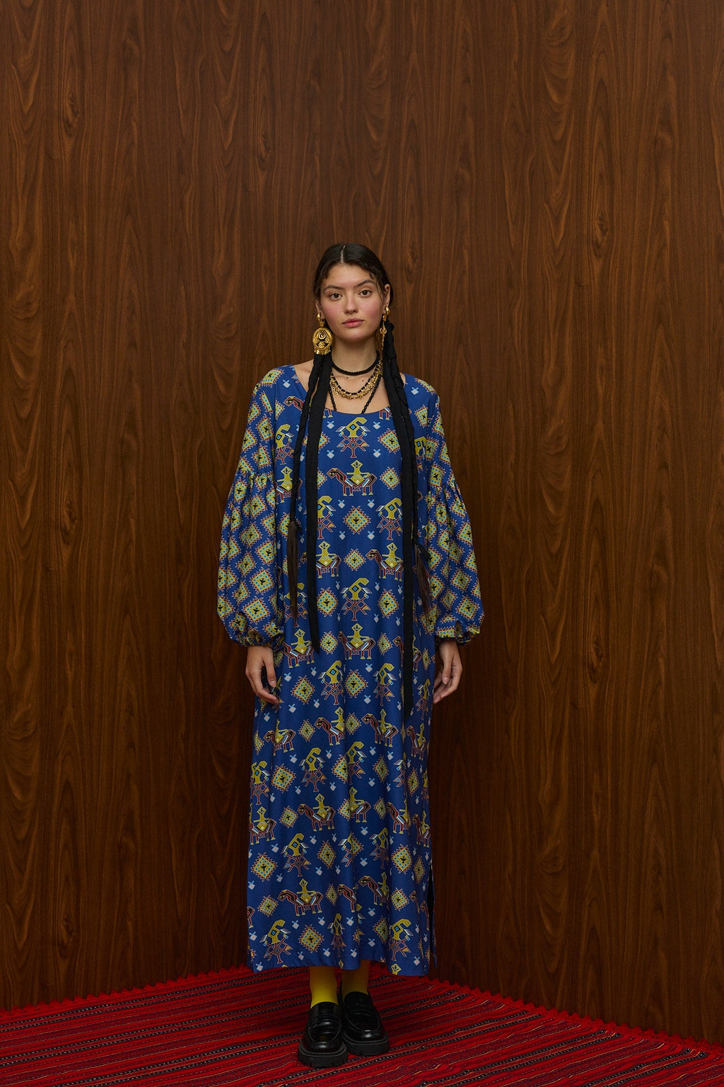 FLOKOS MAXI DRESS (NYFI GAMPROS AETOS BLUE PRINT)