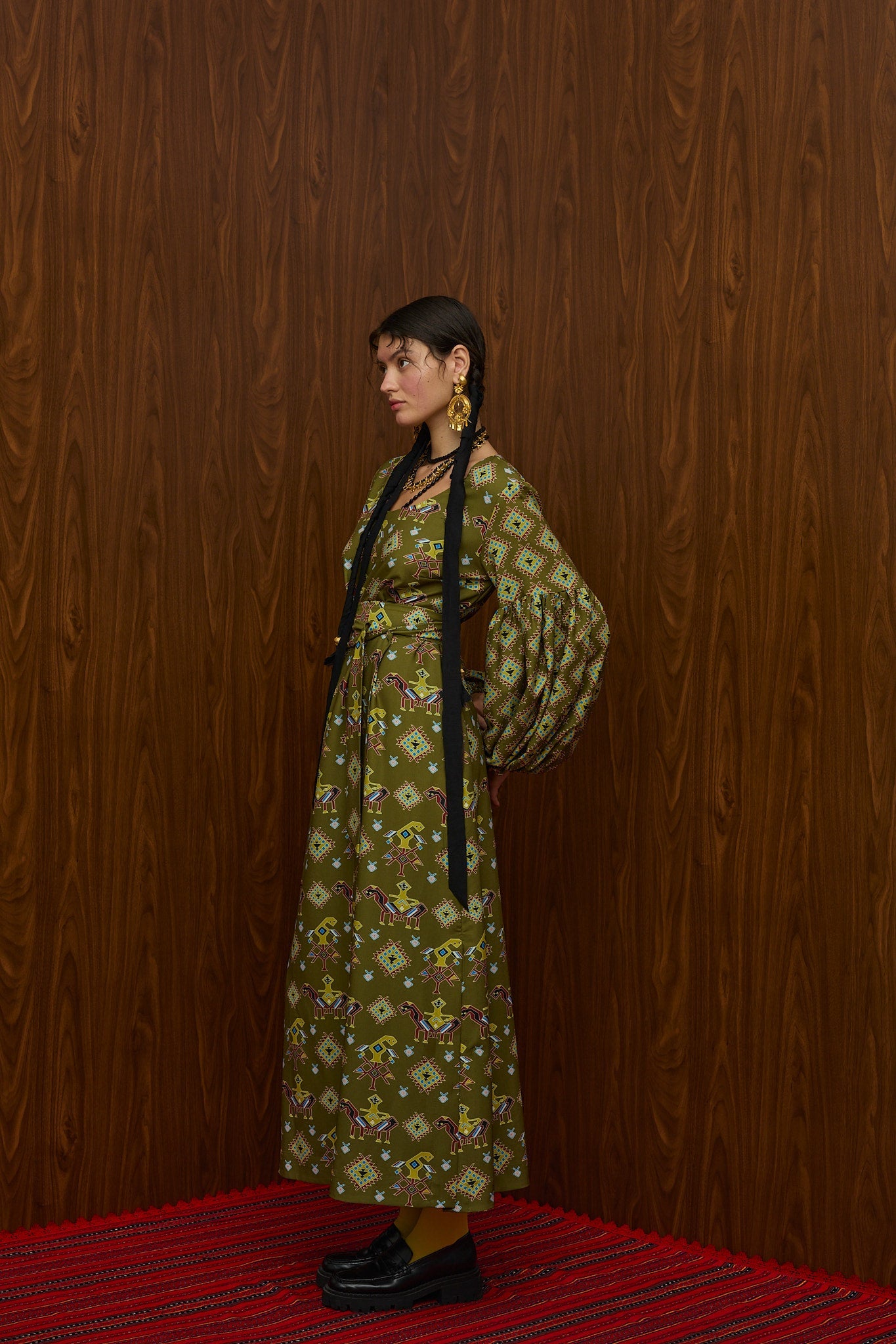 FLOKOS MAXI DRESS(NYFI GAMPROS AETOS GREEN PRINT)