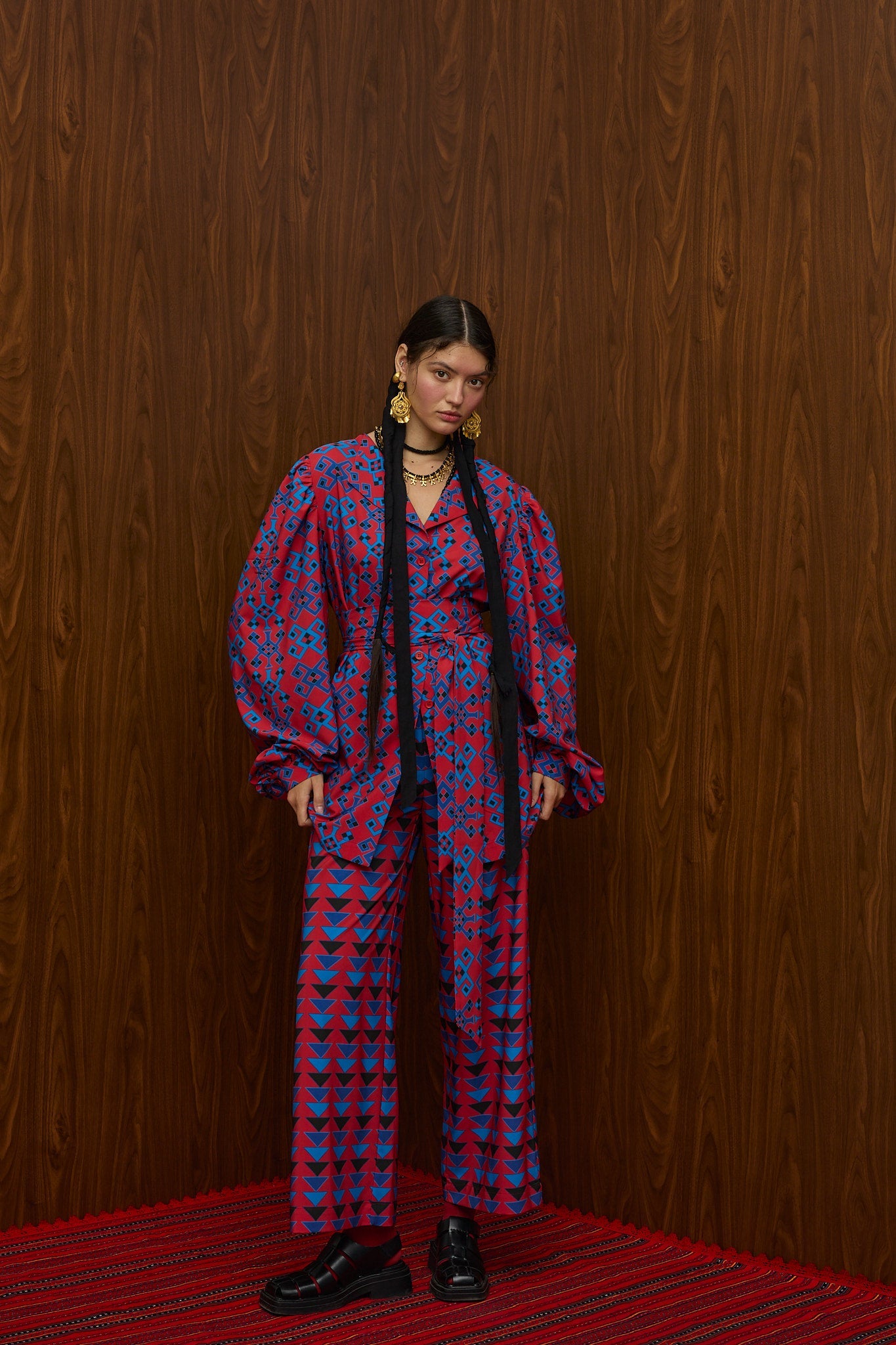 HRAMI PANTS (PETES RED/BLUE PRINT)