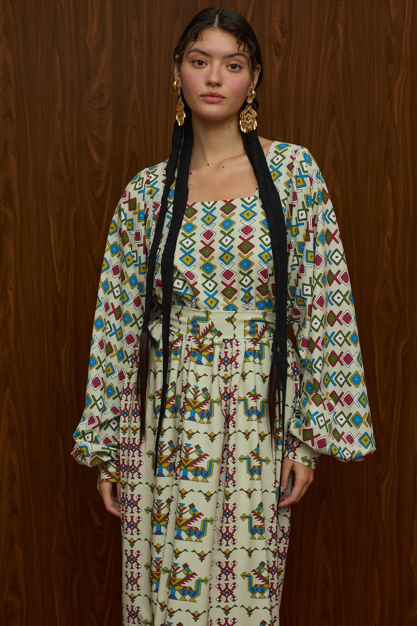 METSOVO MAXI DRESS (ELENIA BEIGE PRINT)