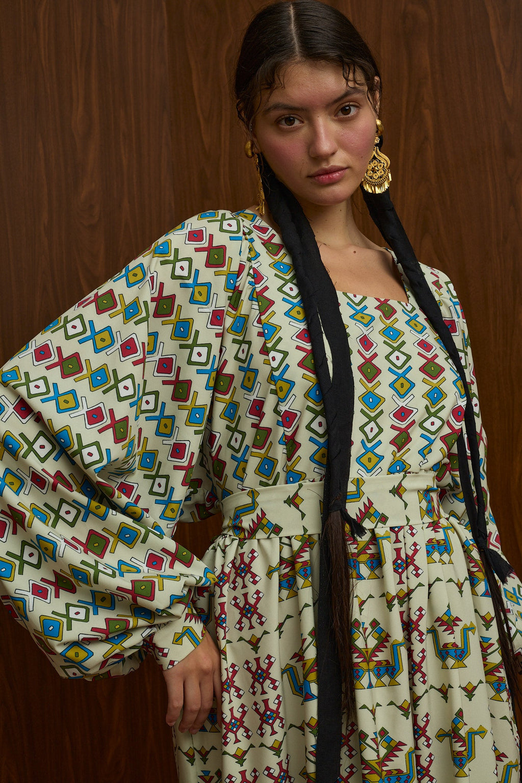 METSOVO MAXI DRESS (ELENIA BEIGE PRINT)