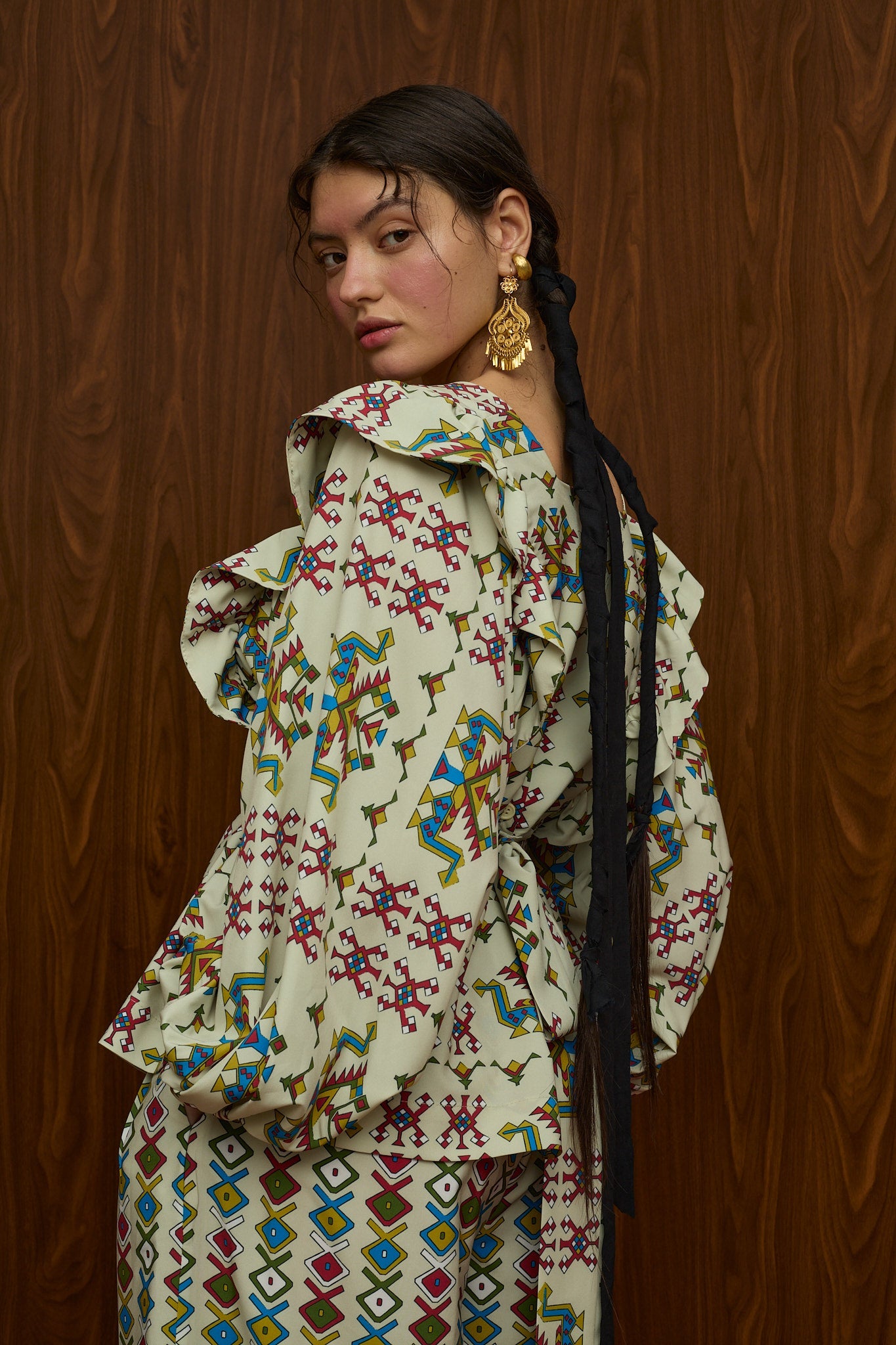 ACHELOOS TOP (ELENIA BEIGE PRINT)