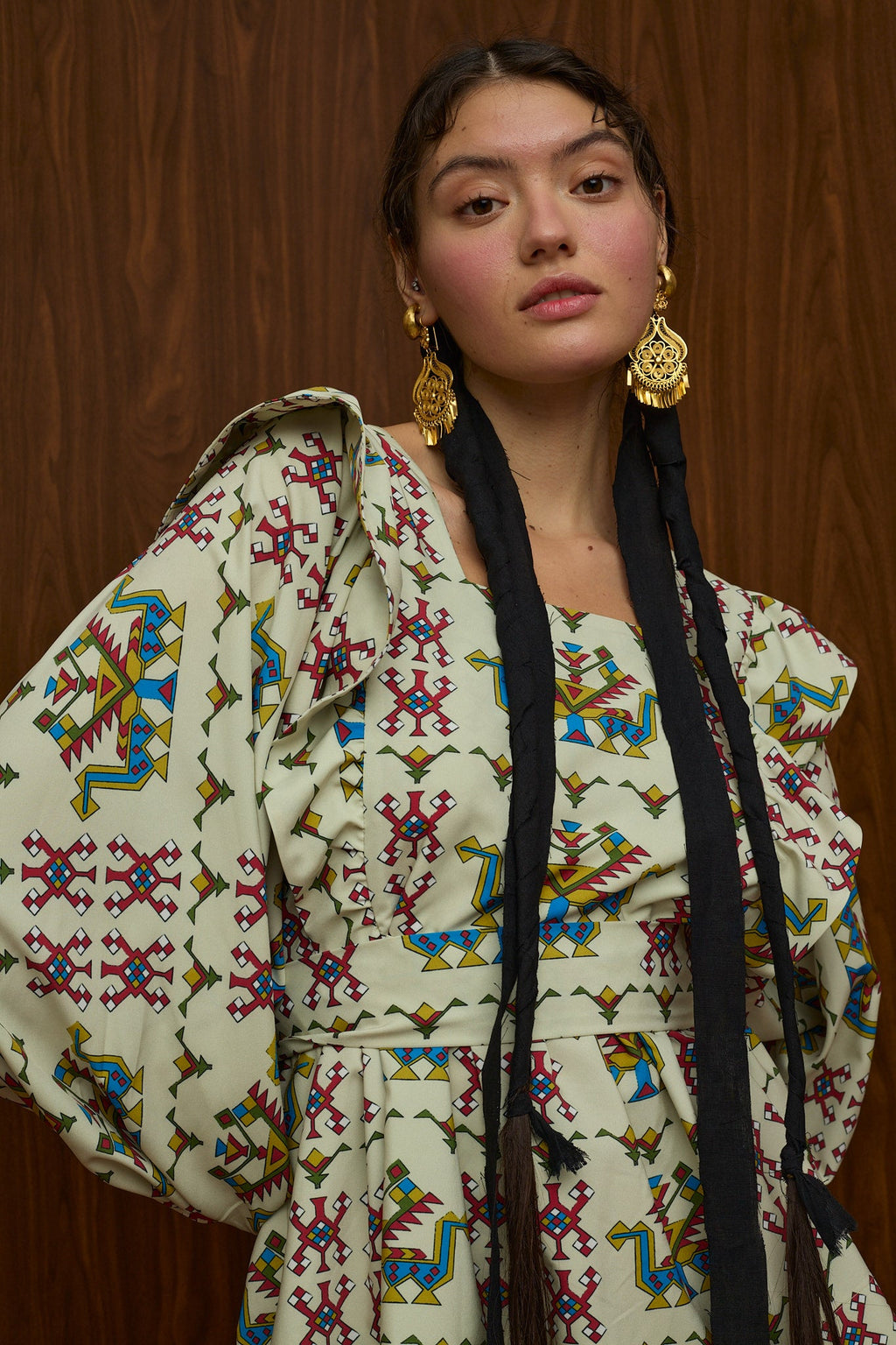 ACHELOOS TOP (ELENIA BEIGE PRINT)