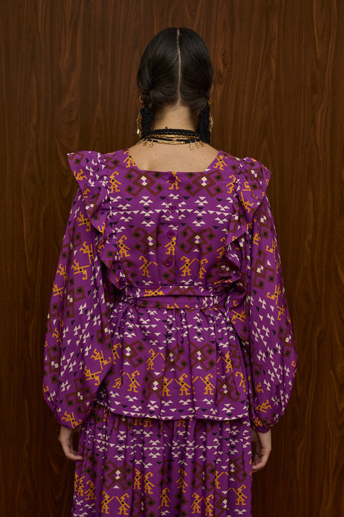 ACHELOOS TOP (EVZONES PURPLE PRINT)