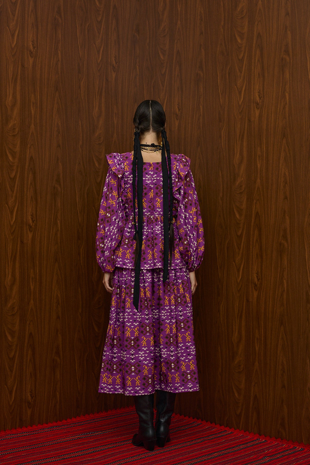 TSIKRIKI SKIRT (EVZONES PURPLE PRINT)