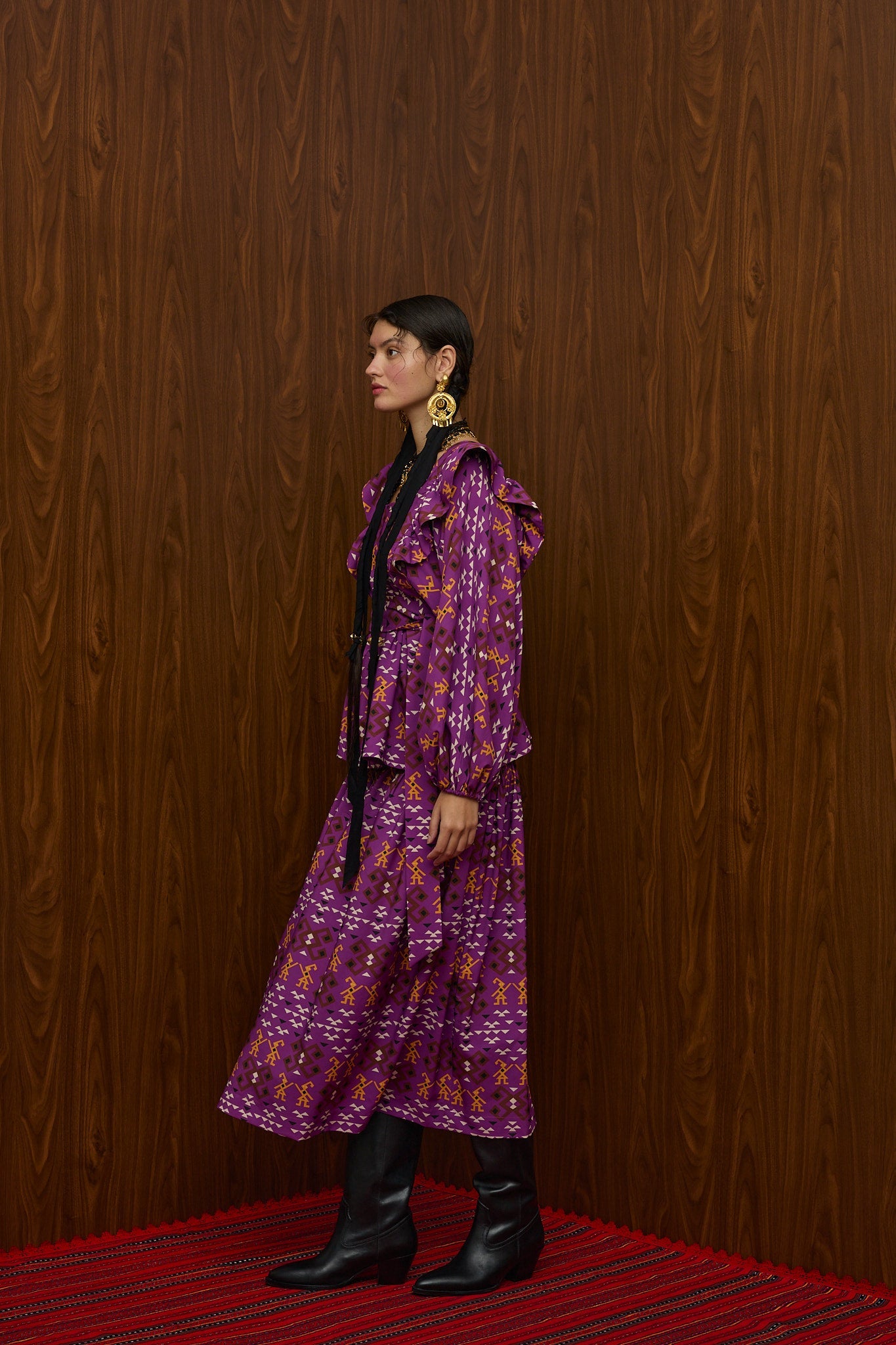 TSIKRIKI SKIRT (EVZONES PURPLE PRINT)