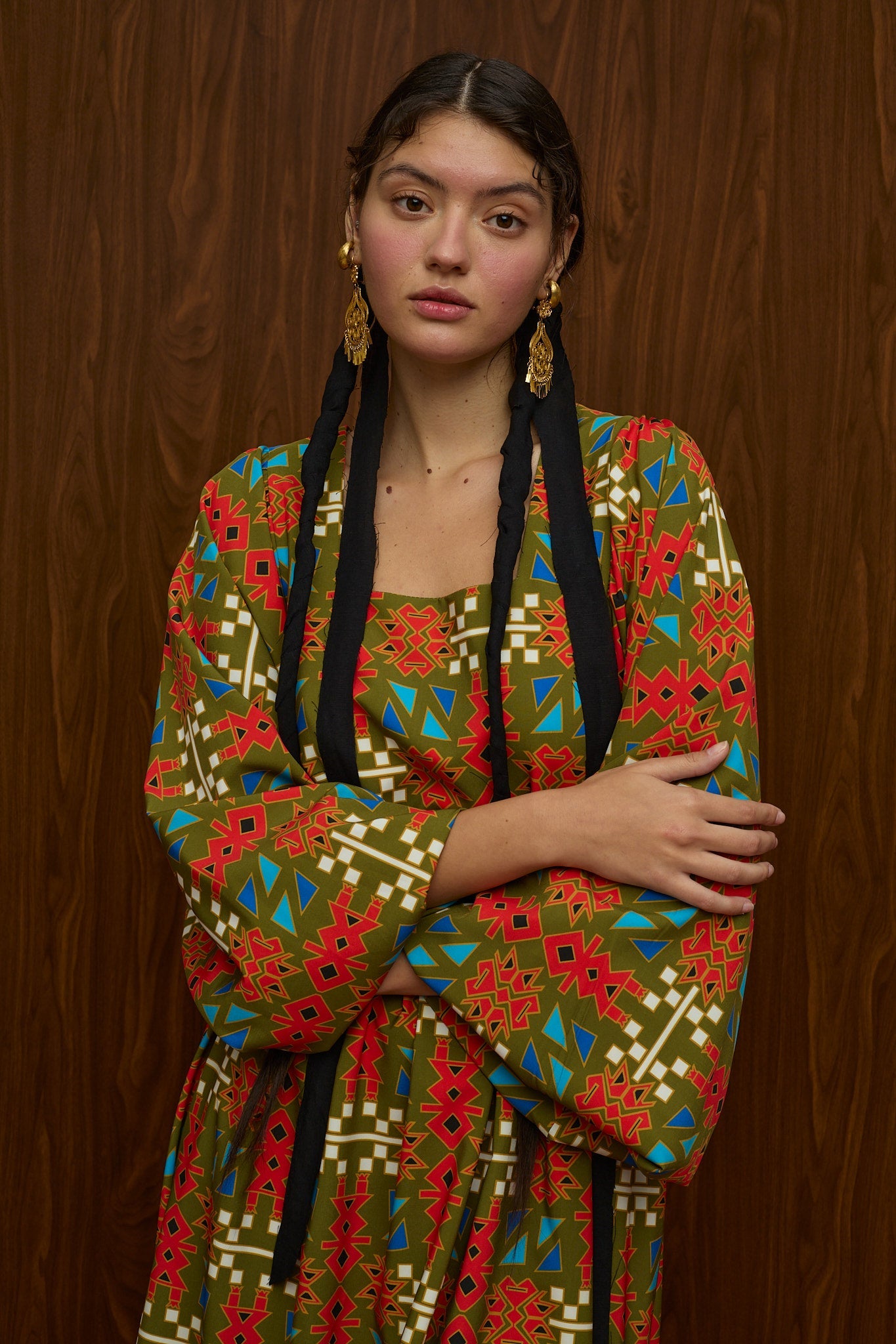 METSOVO MAXI DRESS (FTIORLOU GREEN PRINT)