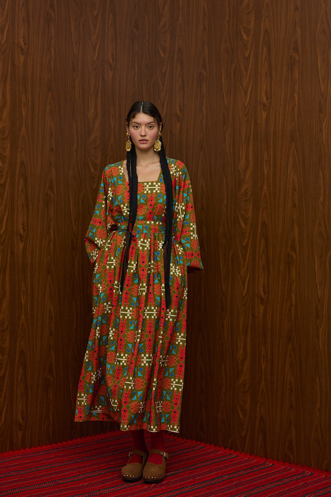 METSOVO MAXI DRESS (FTIORLOU GREEN PRINT)
