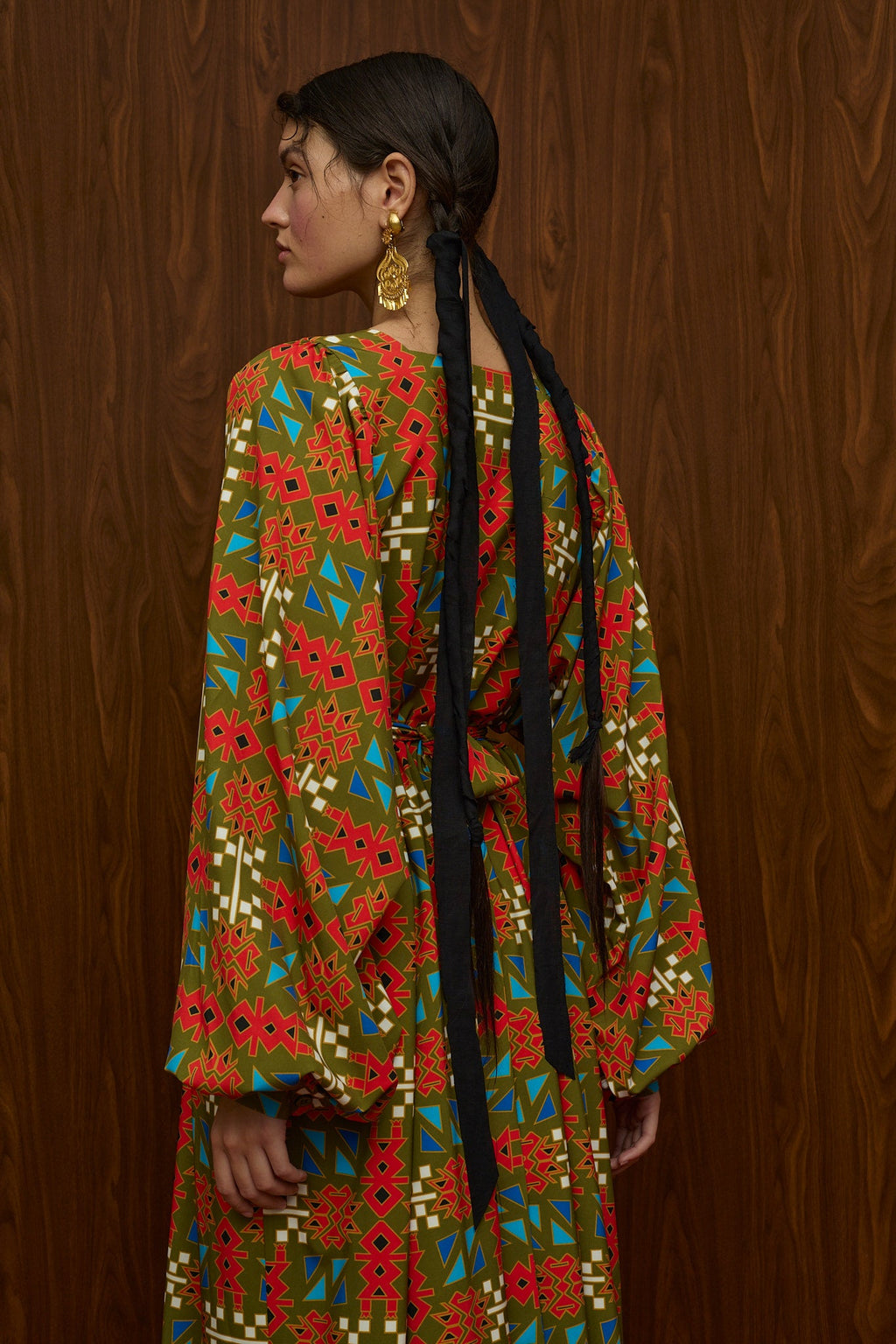 METSOVO MAXI DRESS (FTIORLOU GREEN PRINT)