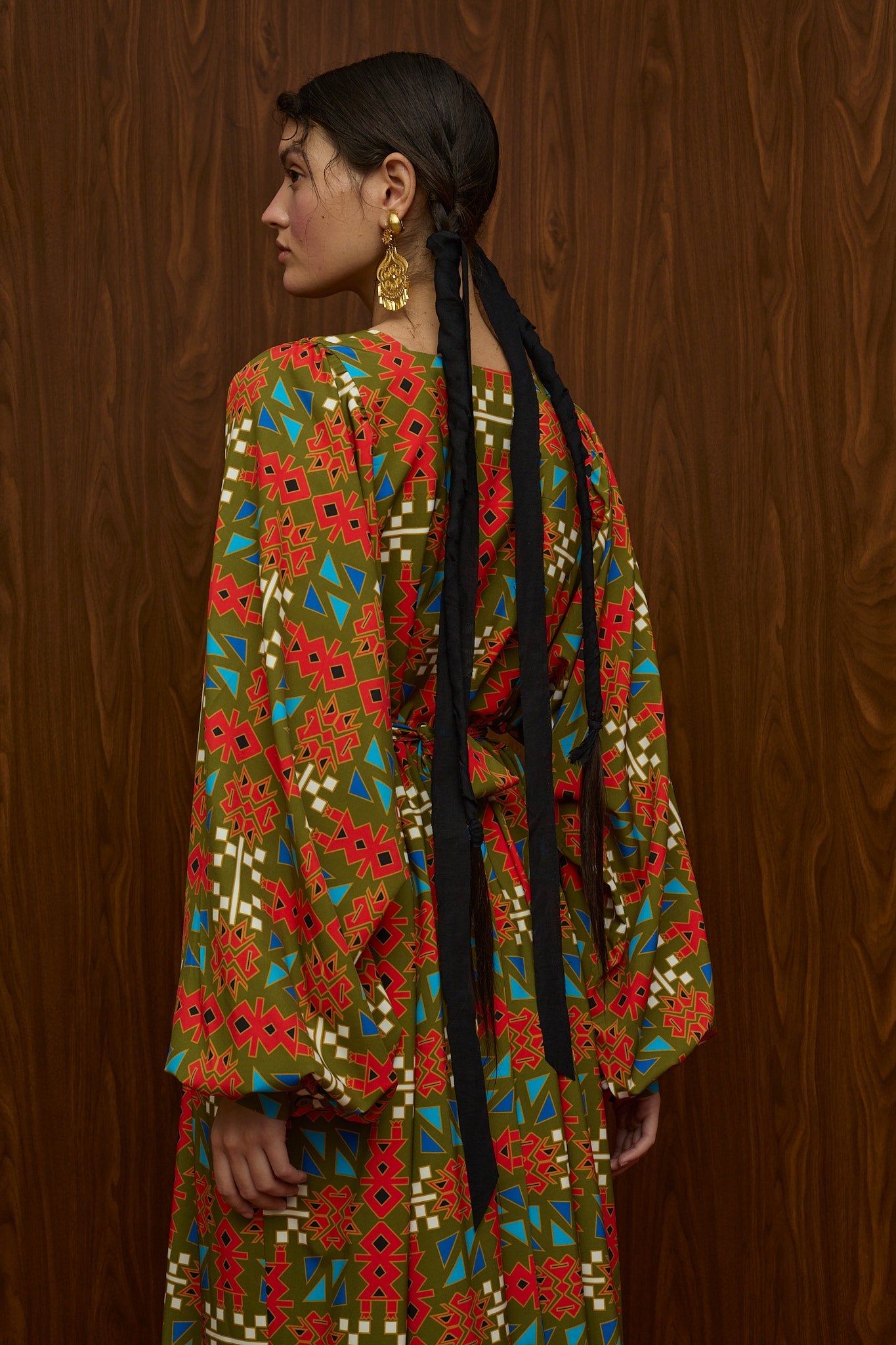 METSOVO MAXI DRESS (FTIORLOU GREEN PRINT)