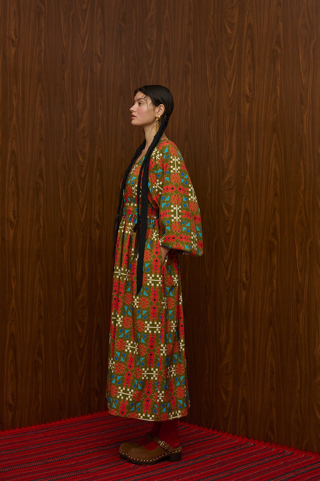 METSOVO MAXI DRESS (FTIORLOU GREEN PRINT)