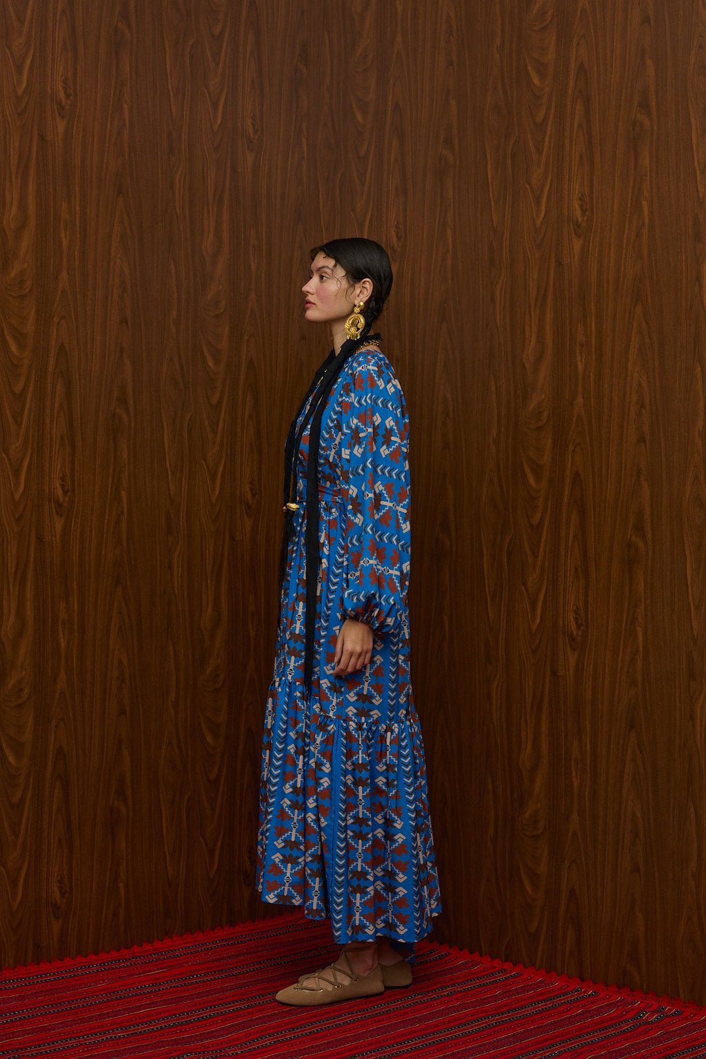 NEMA MAXI DRESS (KOUROUNES BLUE PRINT)