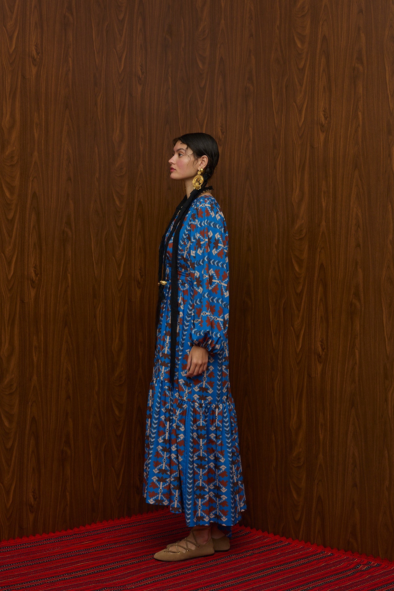 NEMA MAXI DRESS (KOUROUNES BLUE PRINT)