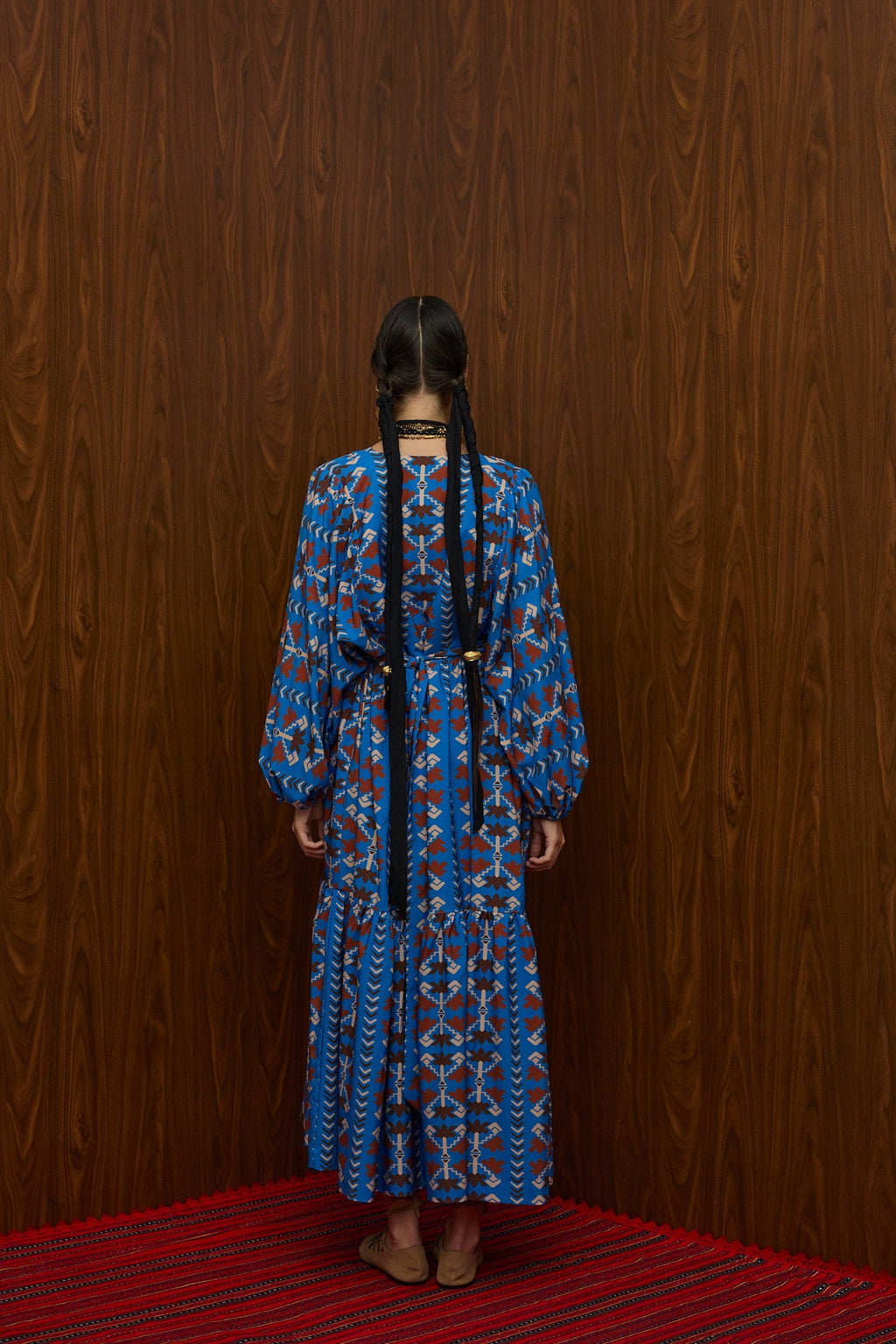 NEMA MAXI DRESS (KOUROUNES BLUE PRINT)