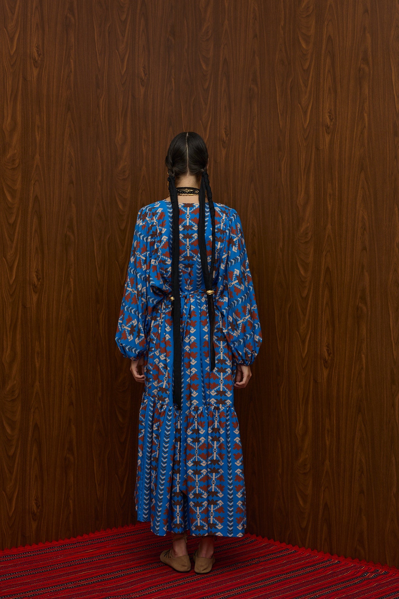 NEMA MAXI DRESS (KOUROUNES BLUE PRINT)