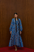 NEMA MAXI DRESS (KOUROUNES BLUE PRINT)