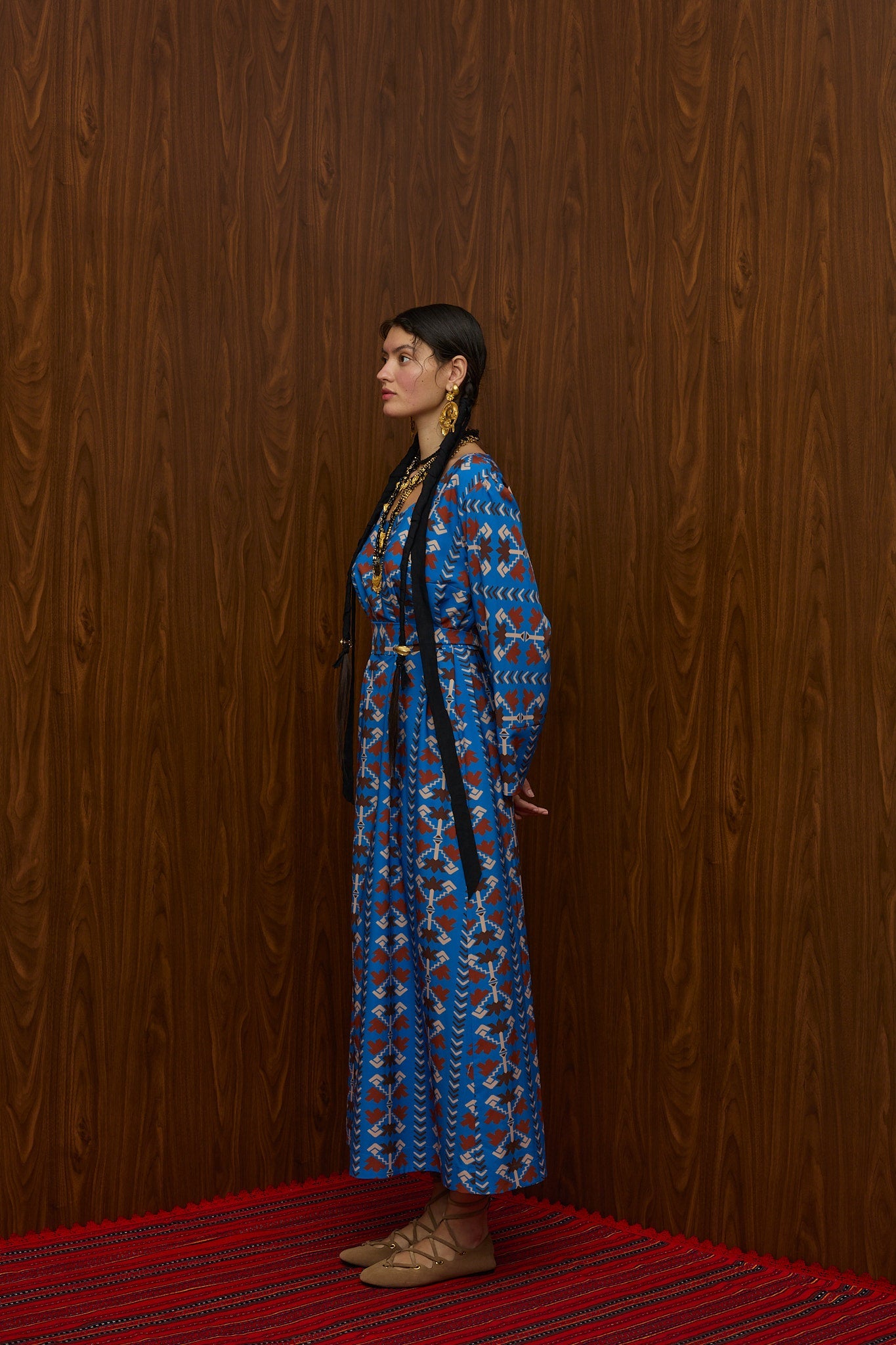 DROUGA MAXI DRESS (KOUROUNES BLUE PRINT)