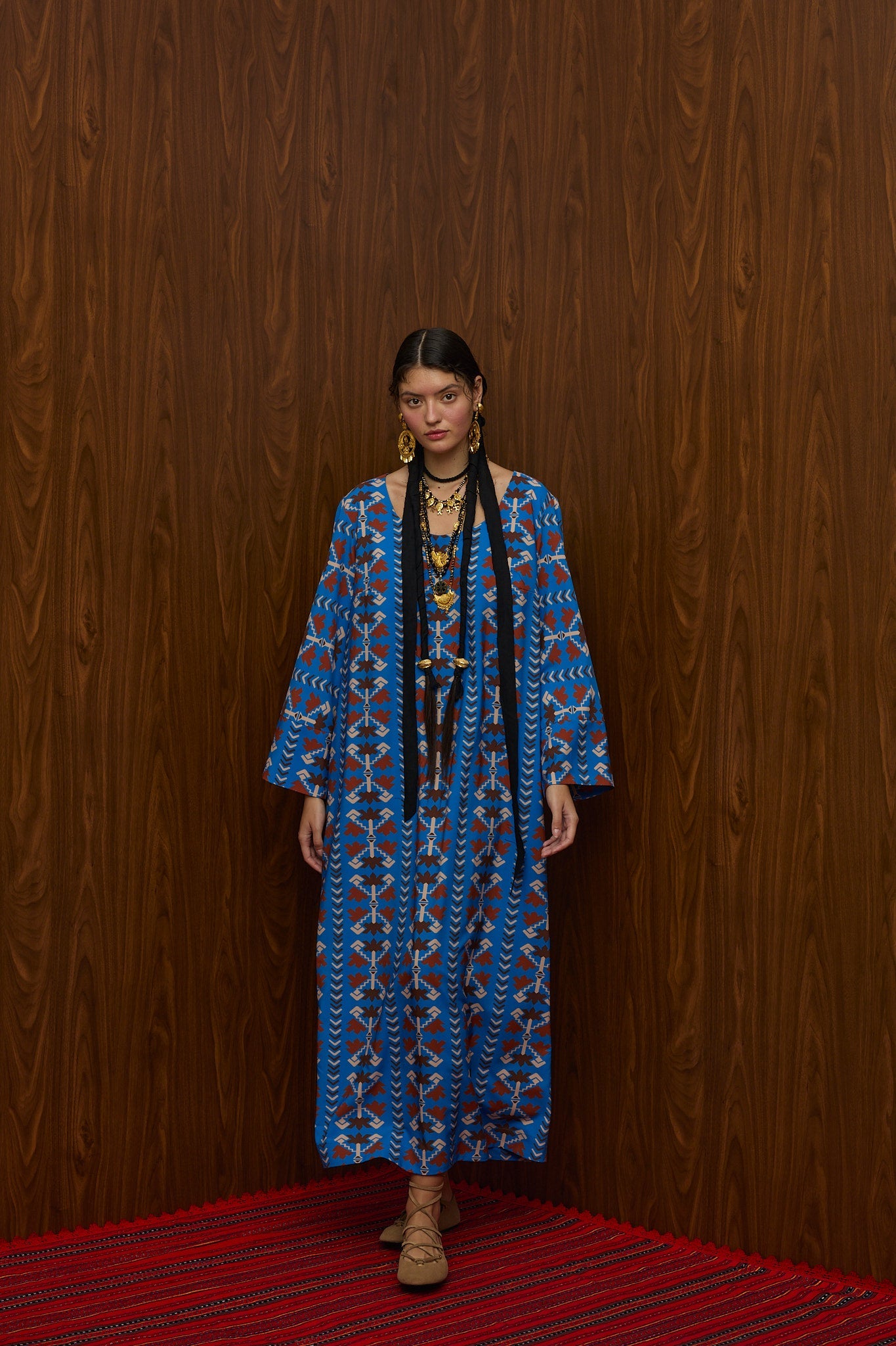 DROUGA MAXI DRESS (KOUROUNES BLUE PRINT)