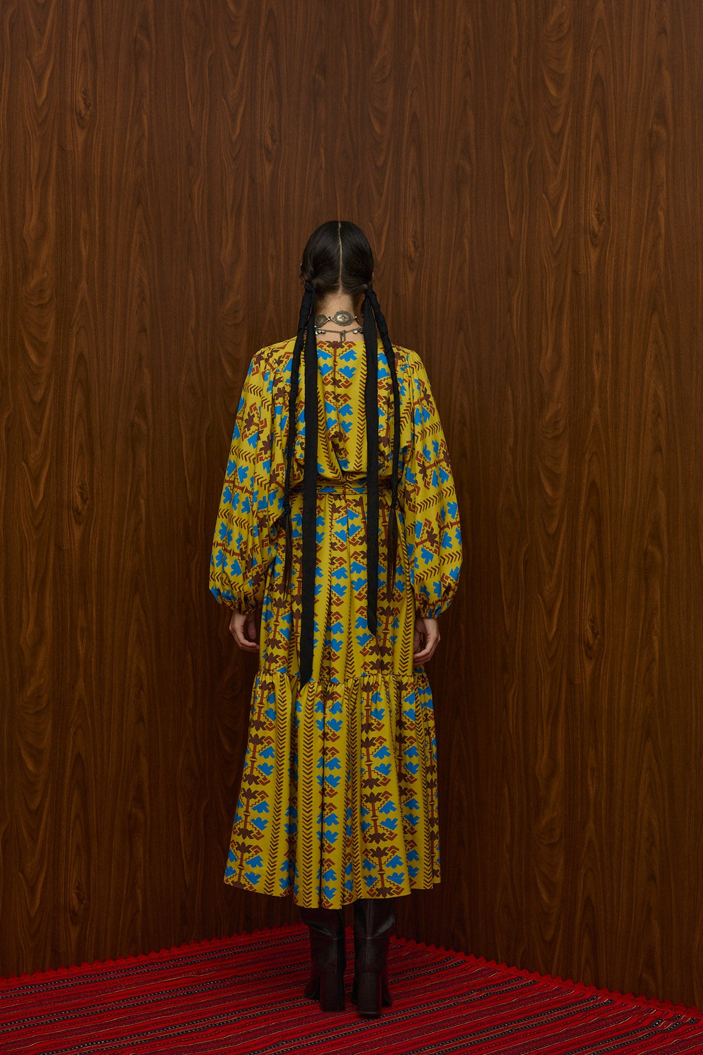 NEMA MAXI DRESS (KOUROUNES MUSTARD PRINT)