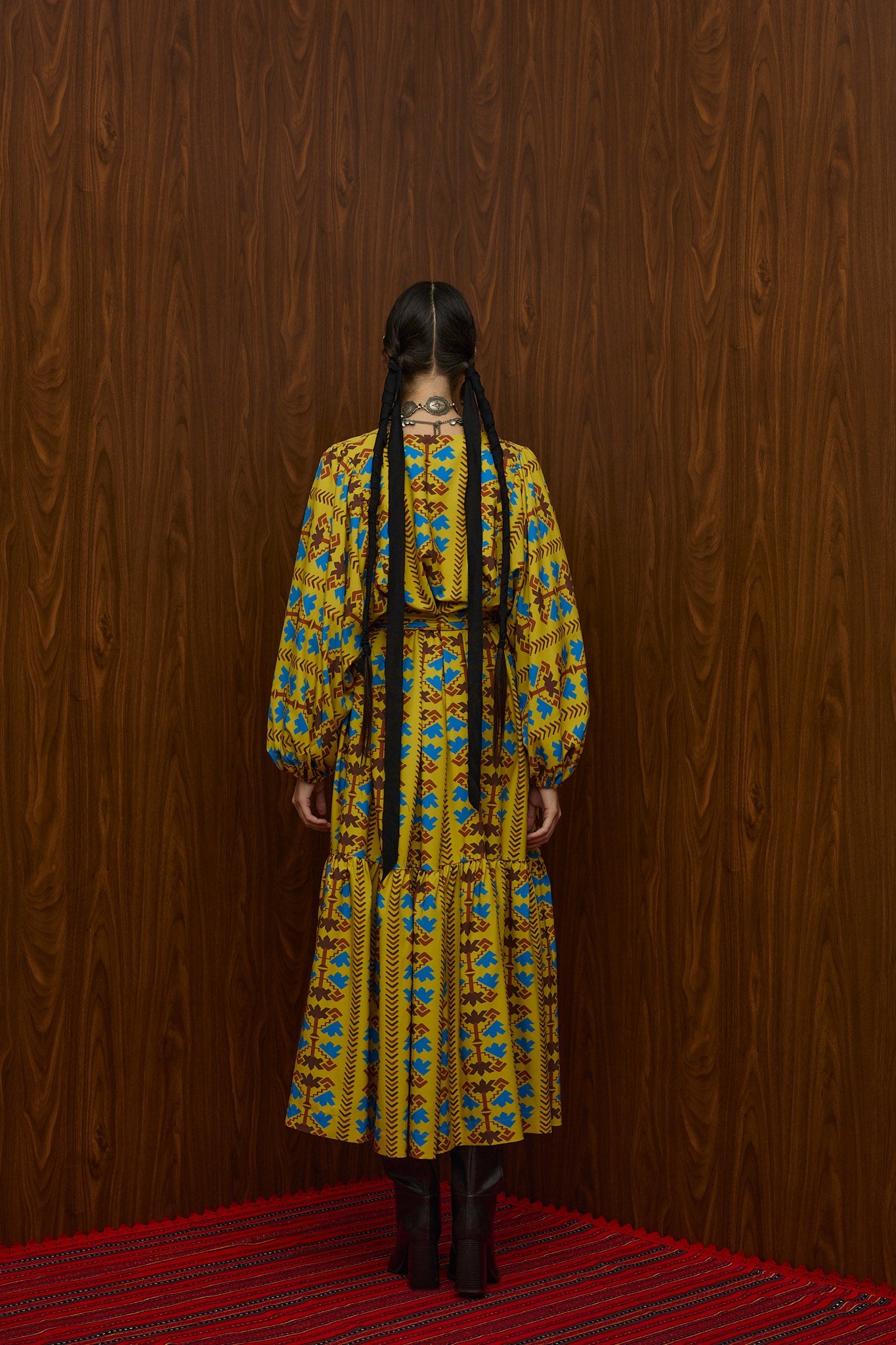 NEMA MAXI DRESS (KOUROUNES MUSTARD PRINT)