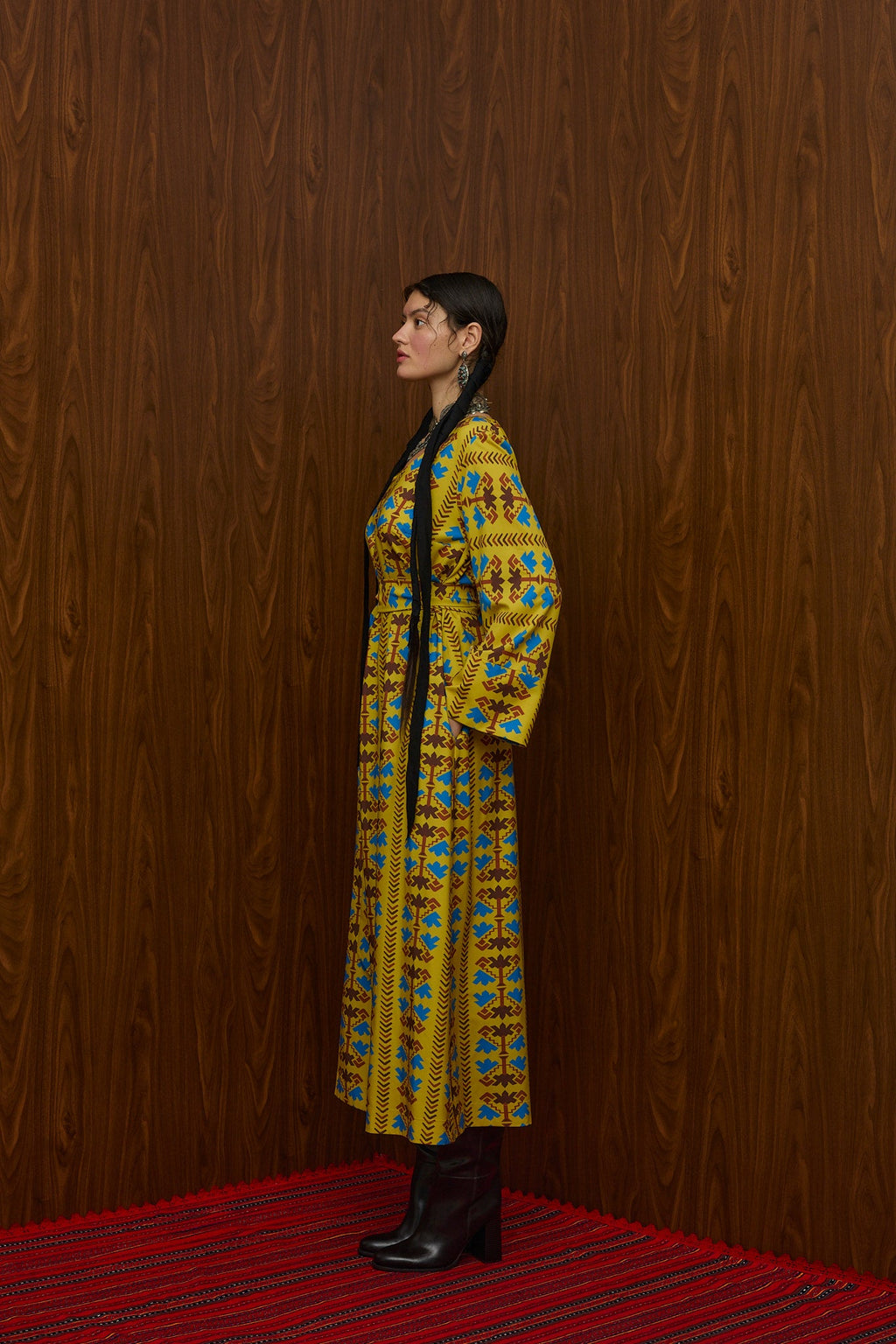 DROUGA MAXI DRESS (KOUROUNES MUSTARD PRINT)