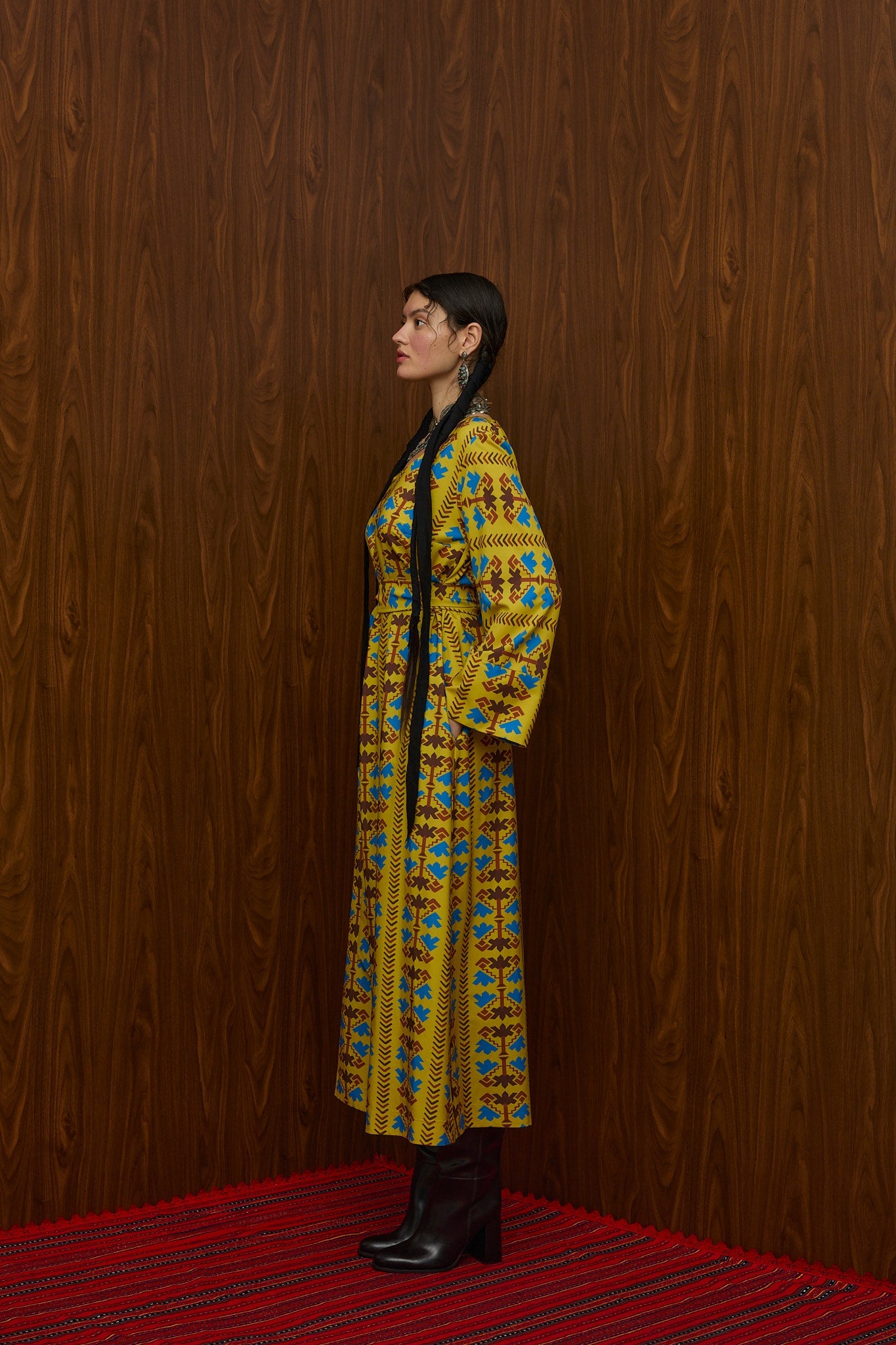 DROUGA MAXI DRESS (KOUROUNES MUSTARD PRINT)